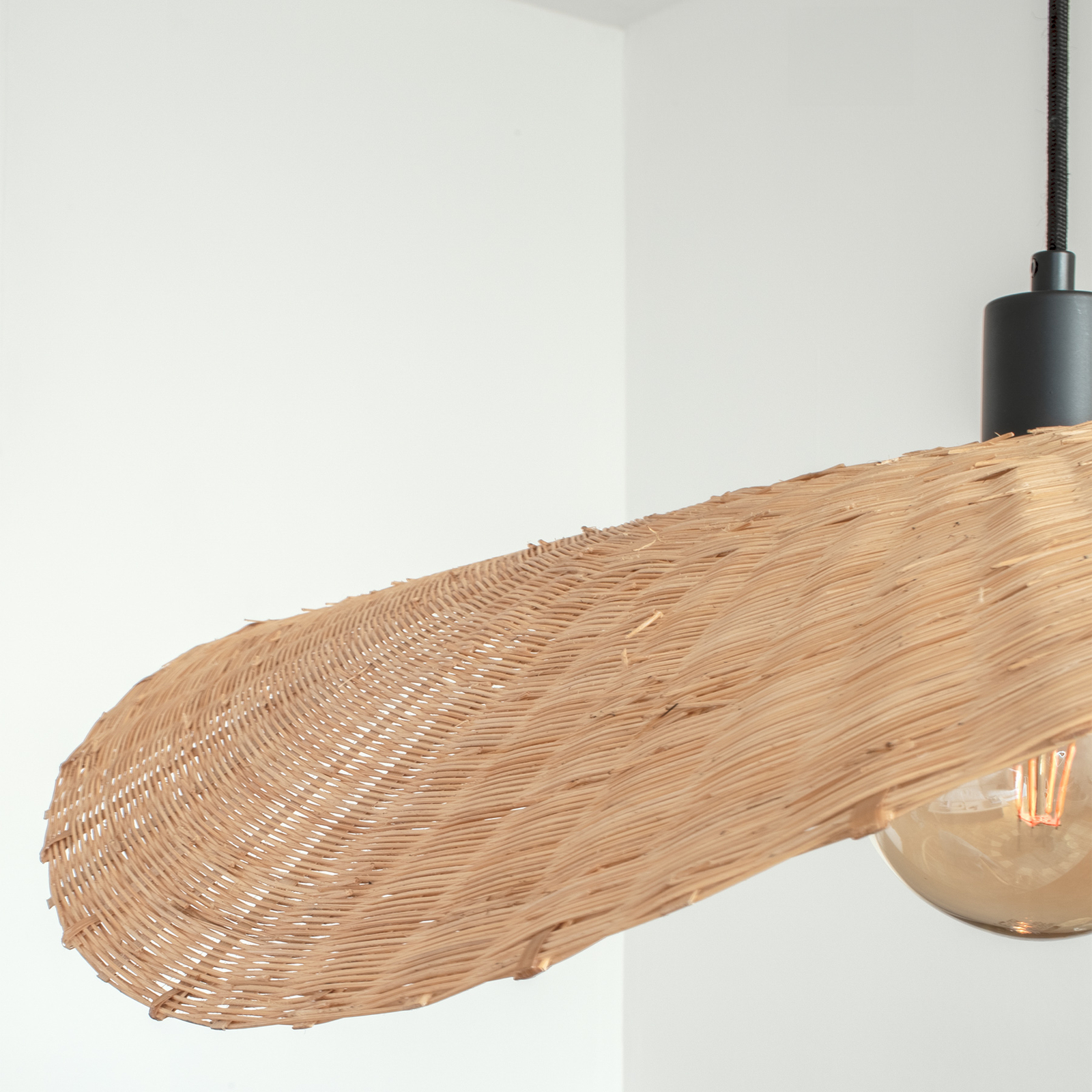 Rayo pendant light made of bamboo, natural
