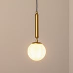 King pendant light, gold/opal, glass, Ø 15 cm, E14