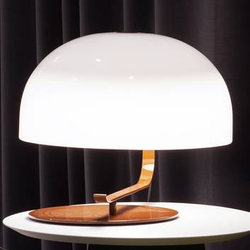 Zanuso - retro designer table lamp with brown base