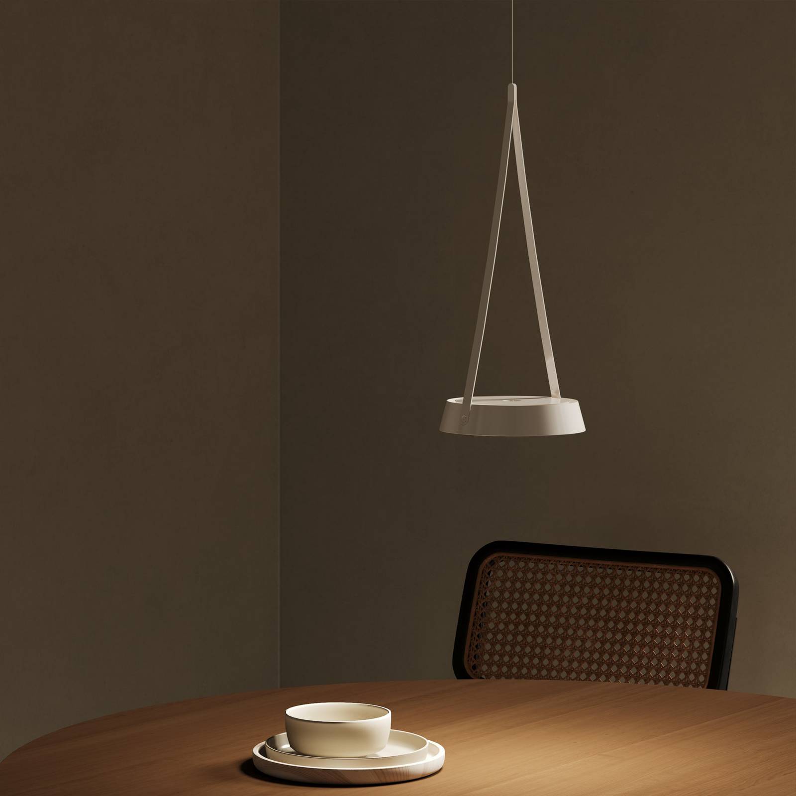 LED-Akku-Hängeleuchte Mahina, weiß, Ø 17 cm, Metall, CCT günstig online kaufen