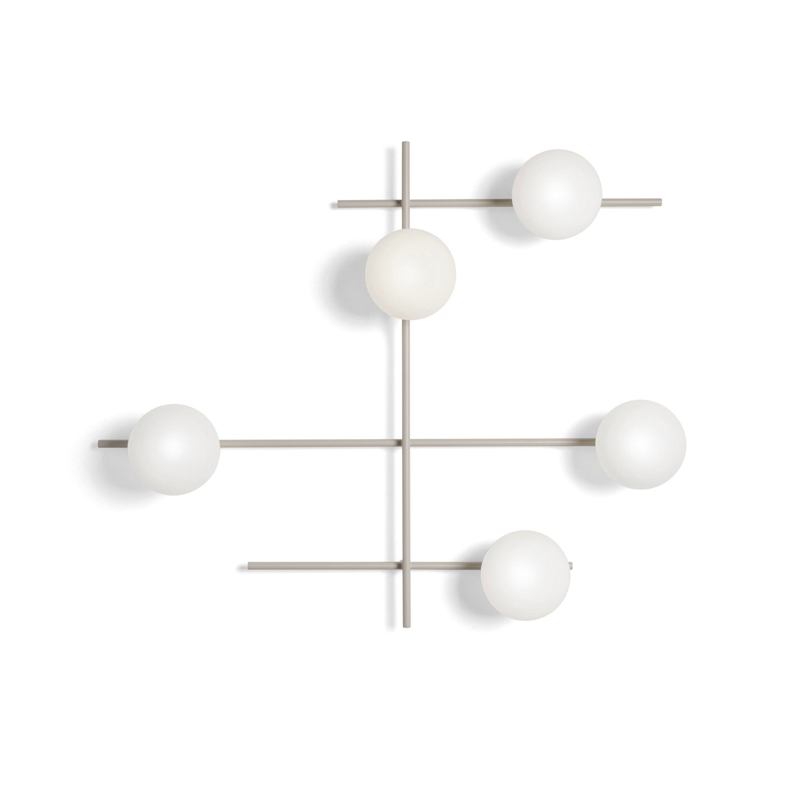 Mikado wall light, cipria/white, 5-bulb, glass, metal