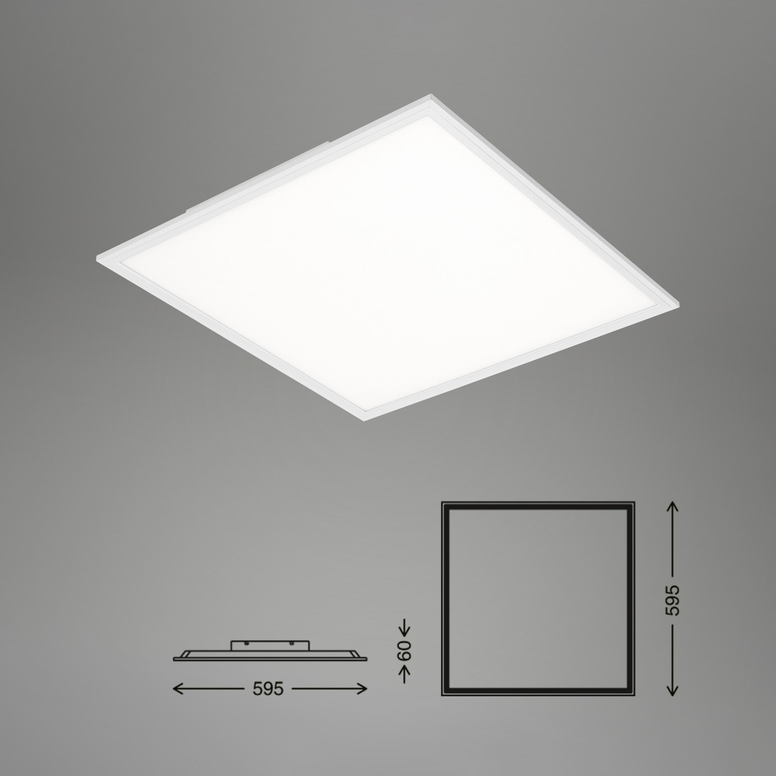 LED-panel Simple vit, ultratunn, 59,5 x 59,5 cm