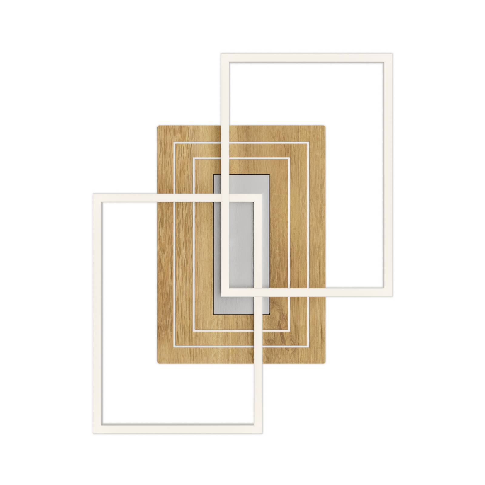 Lampa sufitowa LED Inka S, długość 50 cm, jasne drewno, ściemniany