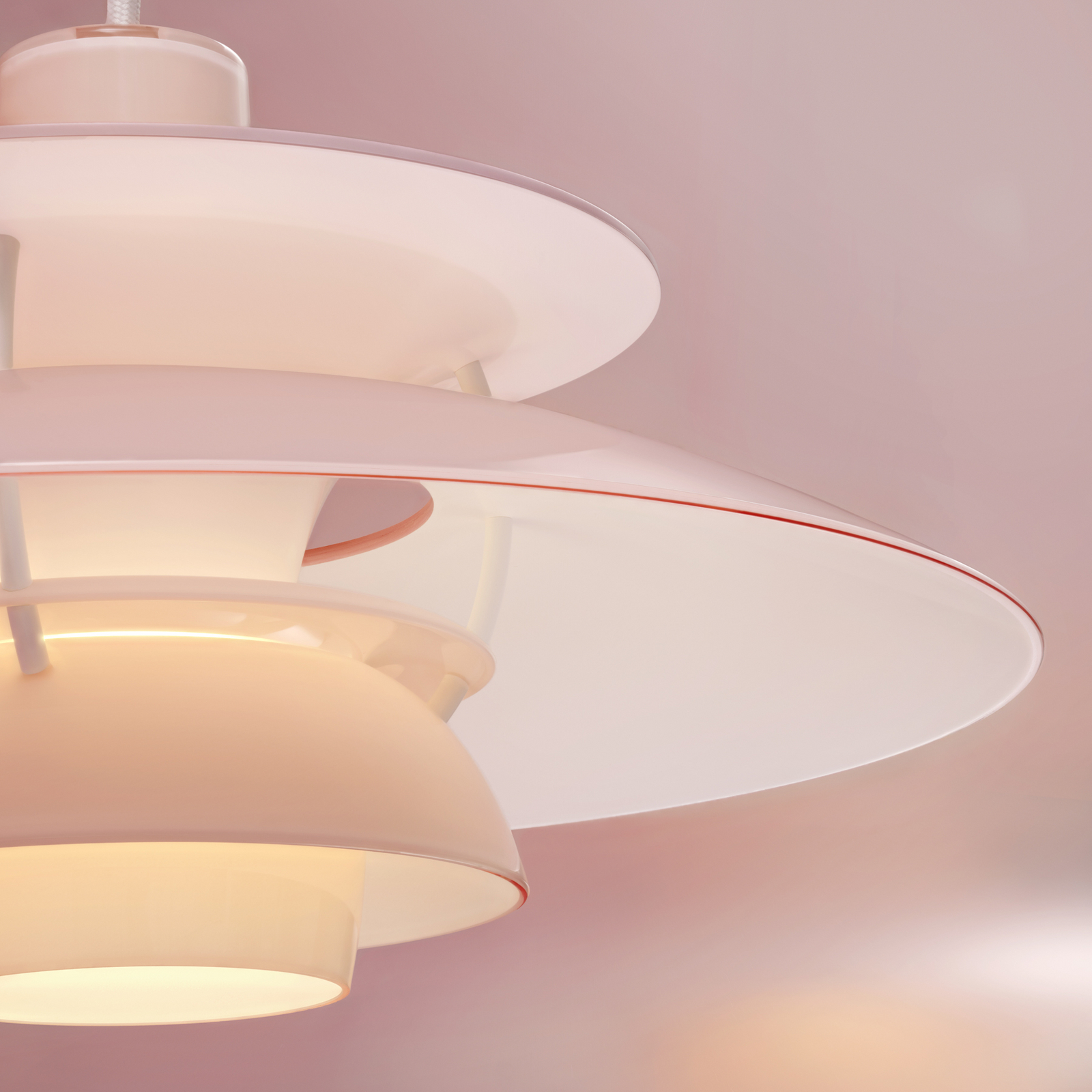 Louis Poulsen hanglamp PH 5 320, opaal-roze, E14