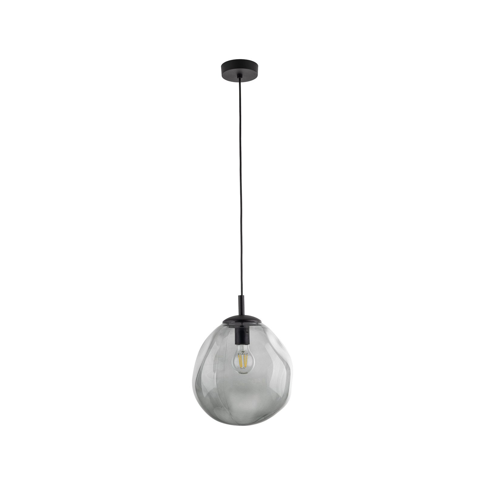 Lampa wisząca Sol Mini, szkło, Ø 25 cm, czarny/grafitowo-szary