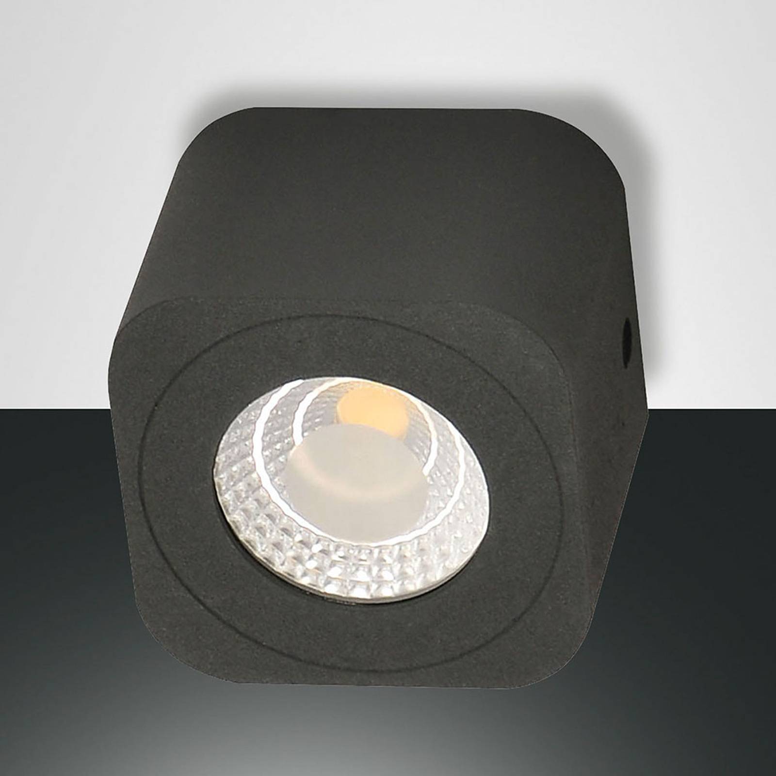 Kwadratowy downlight LED Palmi, antracytowy