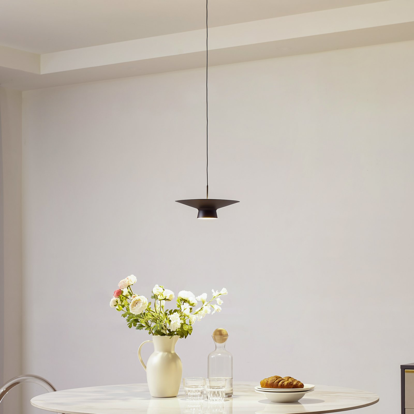 Lindby LED pendant light Norvind, 2-bulb, black, metal