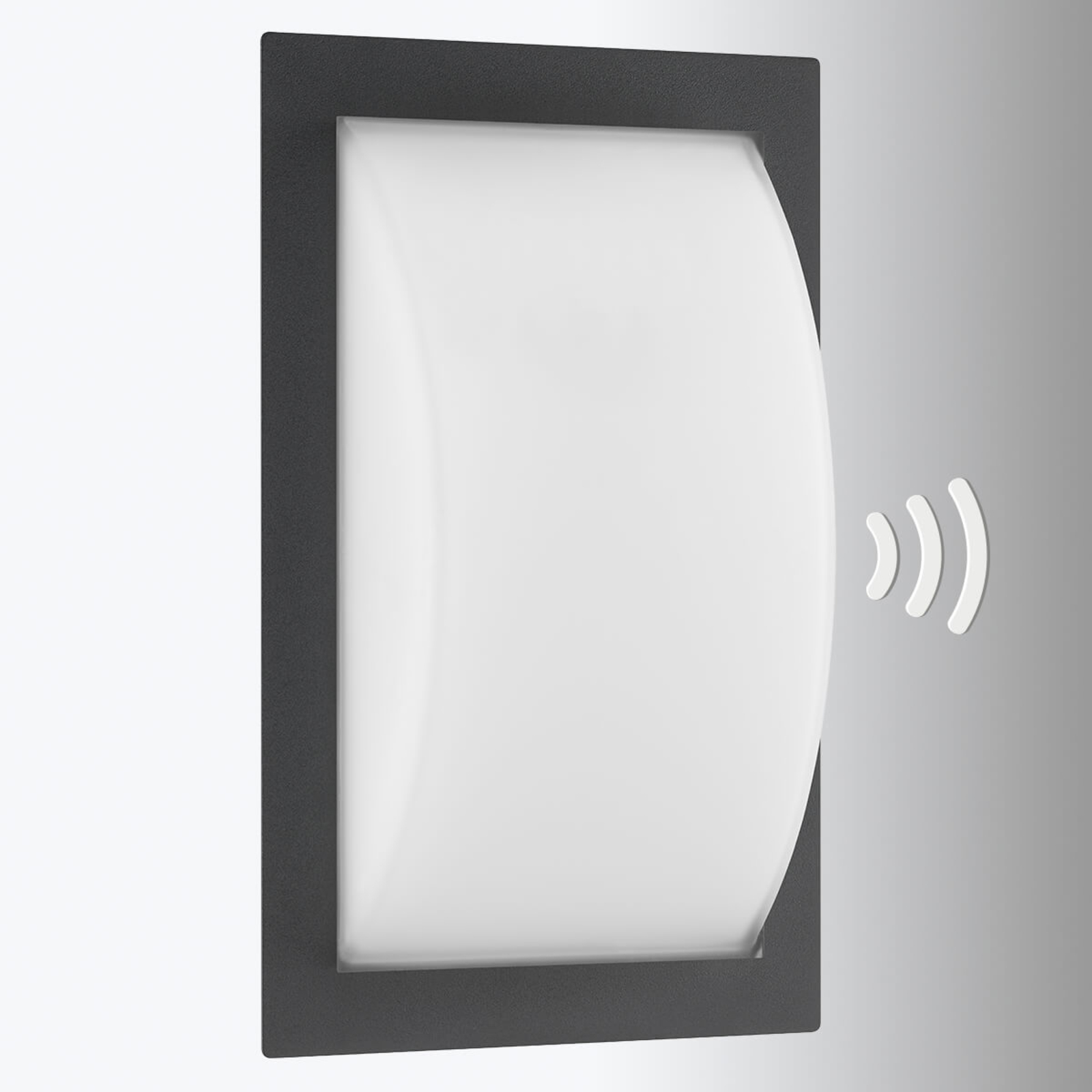 LED outdoor wall light Ivett graphite with motion detector