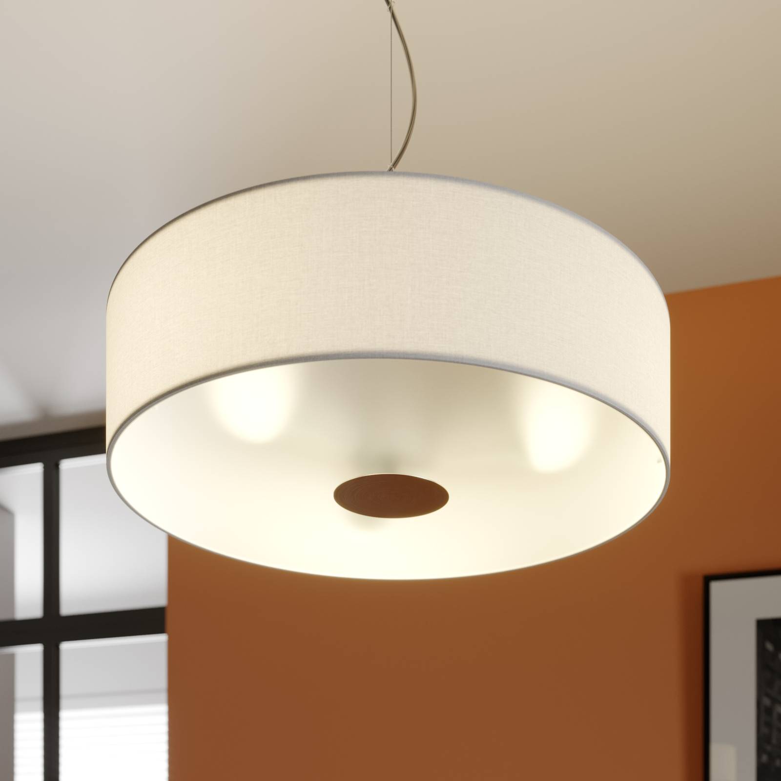 Lampa wisząca Josia, biały, tkanina, Ø 47 cm, E27