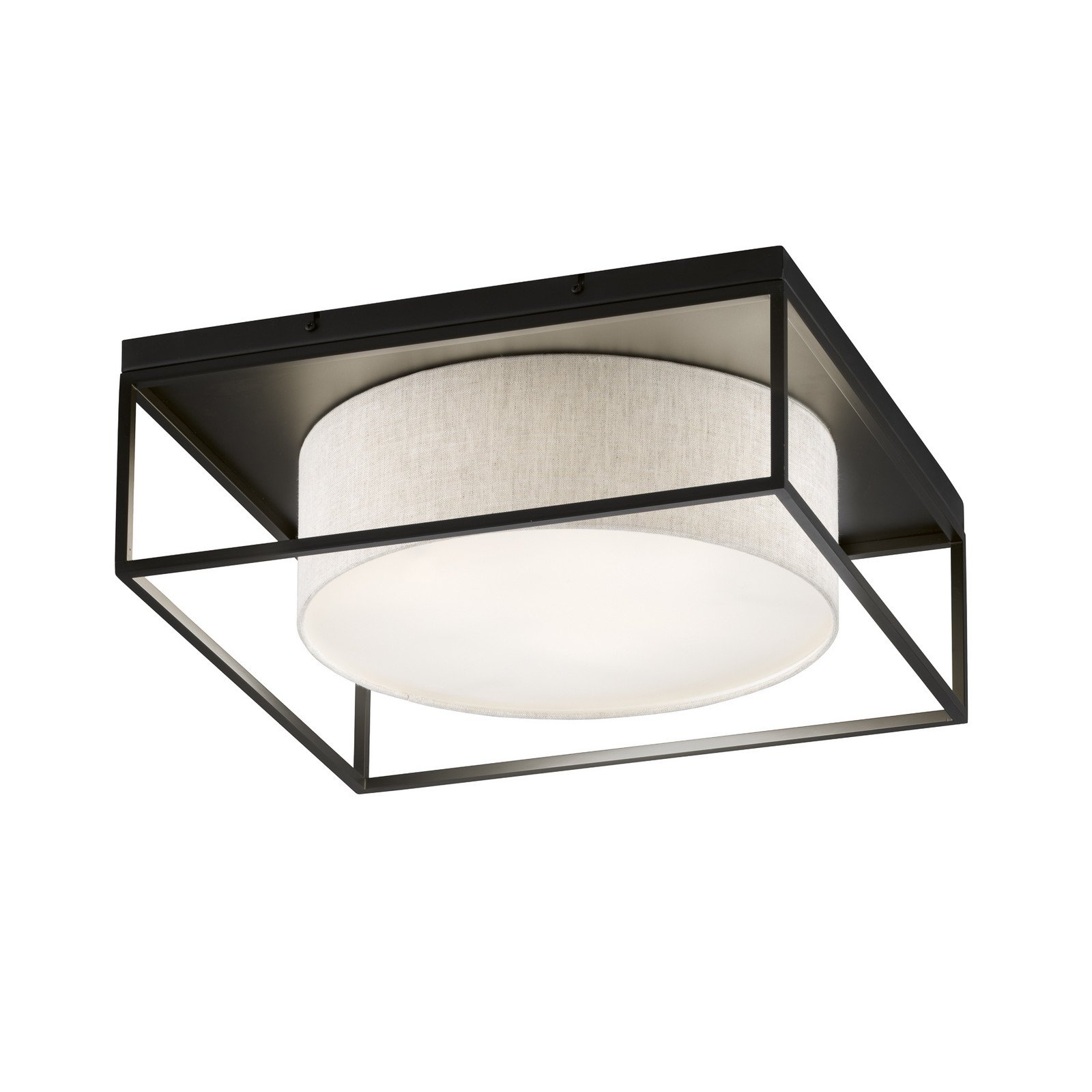 Plafonieră Carre 60x60cm tesatura nuanță albă