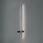 Applique murale EASY RIGHT, noir Largeur 80 cm Métal GU10 + LED