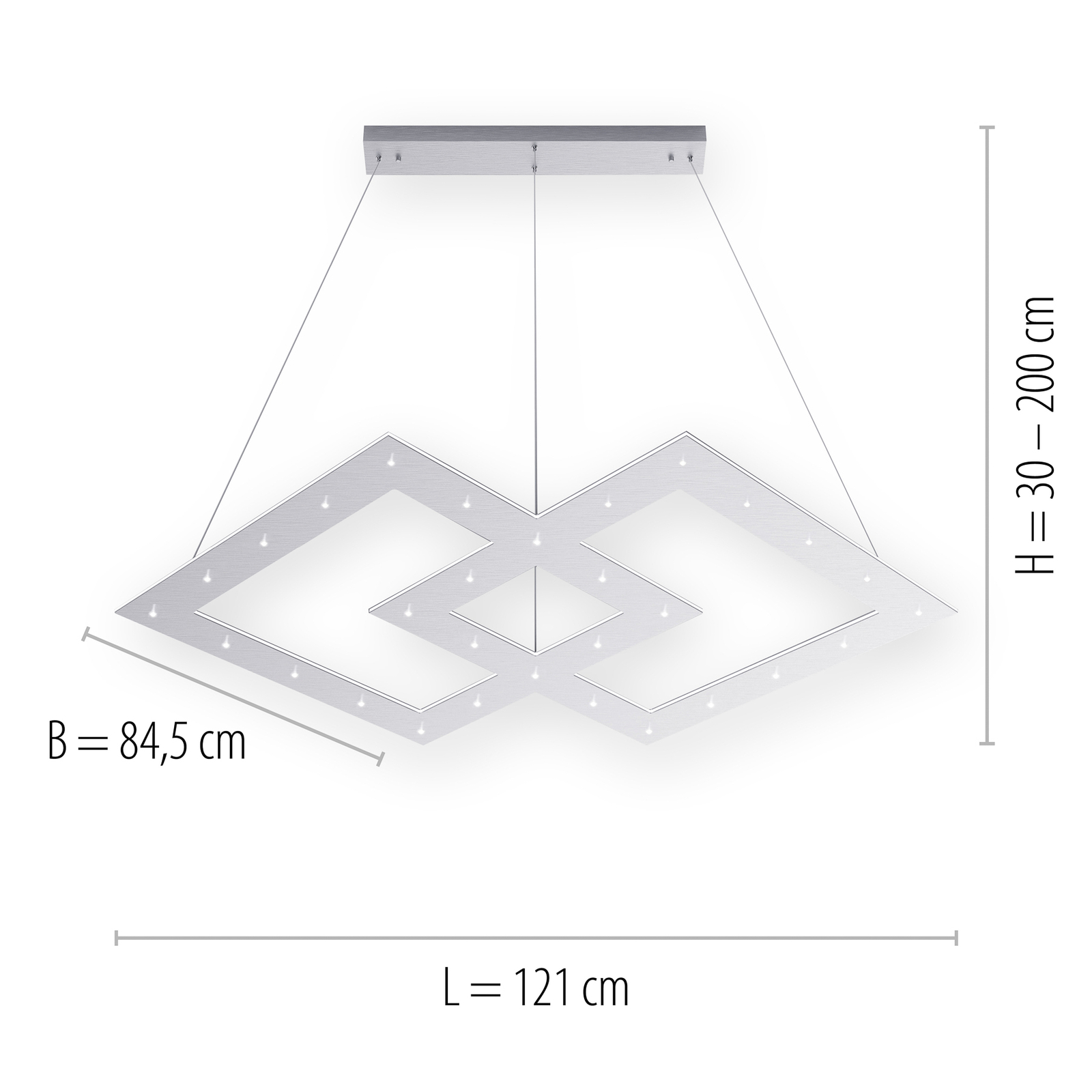 PURE Cosmo LED hanging light 121 x 84.5 cm