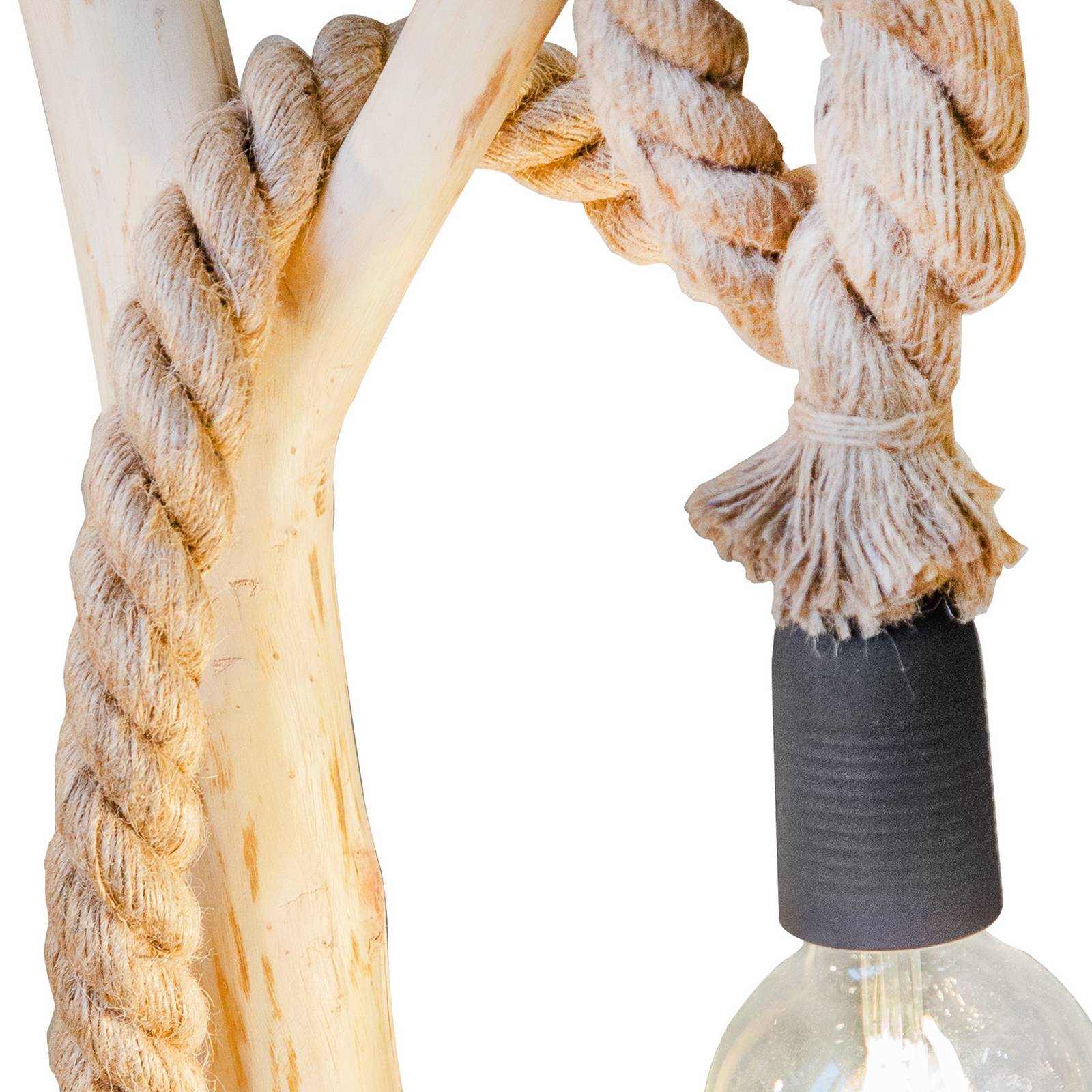 Stehleuchte Nerida, hellbraun, Holz/Hanf, Höhe 150 cm günstig online kaufen