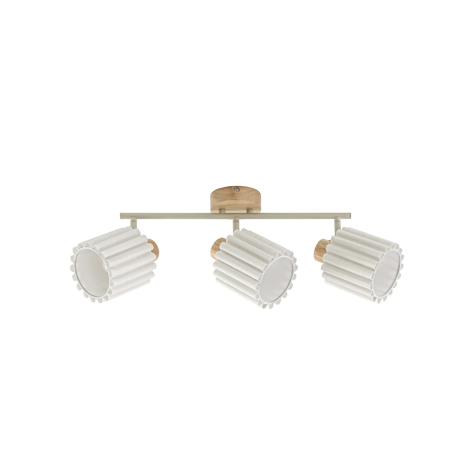 Lindby Deckenstrahler Shiloh, 3-flammig, natur/beige, Holz