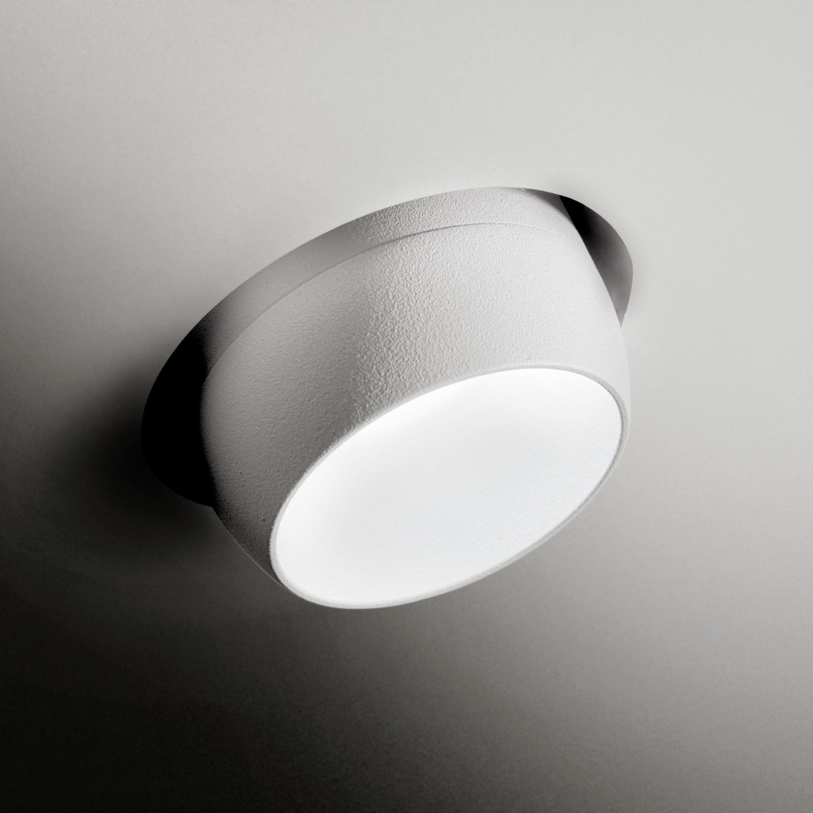 Lelanto recessed spotlight, white, plaster, Ø 10 cm, GU10