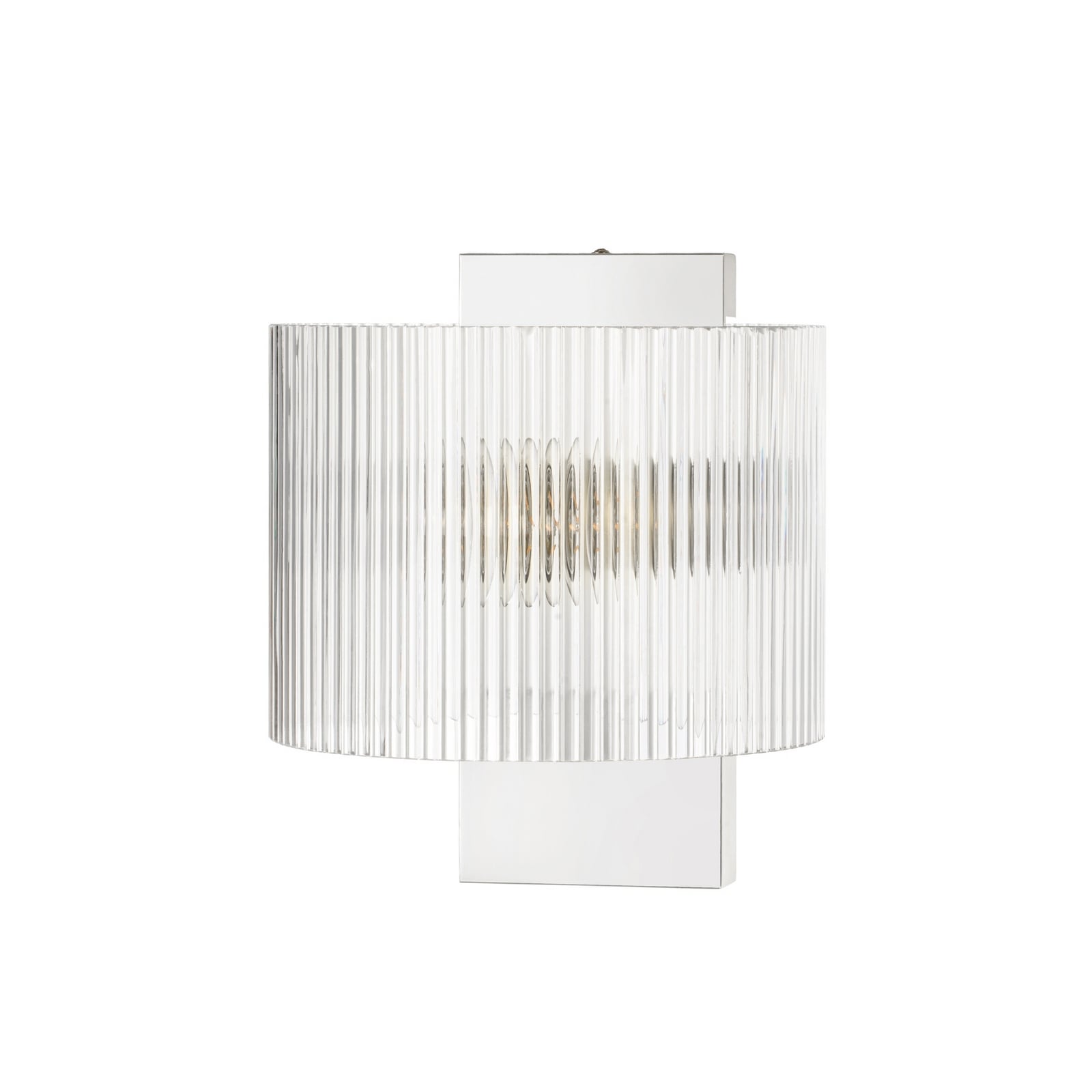 Meritt wall light, chrome/clear, 20 cm, glass - Lucande Meritt wall light, chrome/clear, 20 cm, glass - Lucande