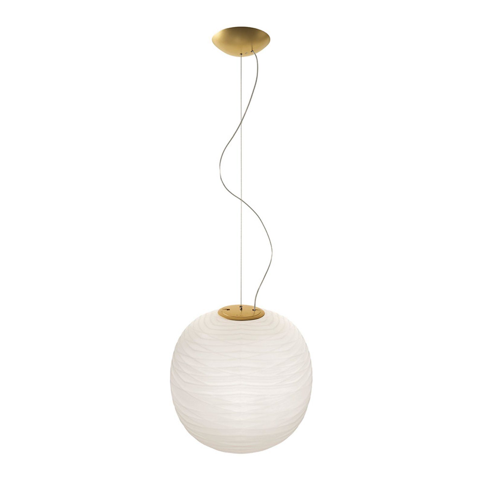 FOSCARINI Foscarini Gem hanging light made of glass, gold, for Living / Dining Room, handblown glass, metal, E27, 21 W, energy efficiency: A+, H: 44 cm