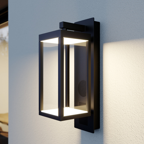 Lucande Ditta aplique LED de exterior con altavoz