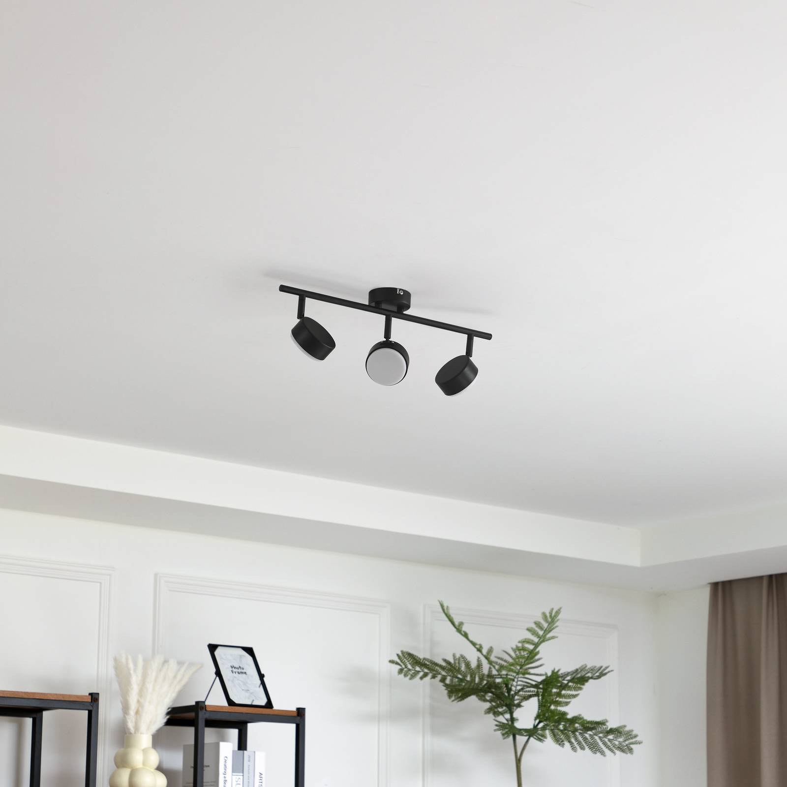 Lindby Deckenleuchte Jyla, 3-flammig, schwarz matt günstig online kaufen