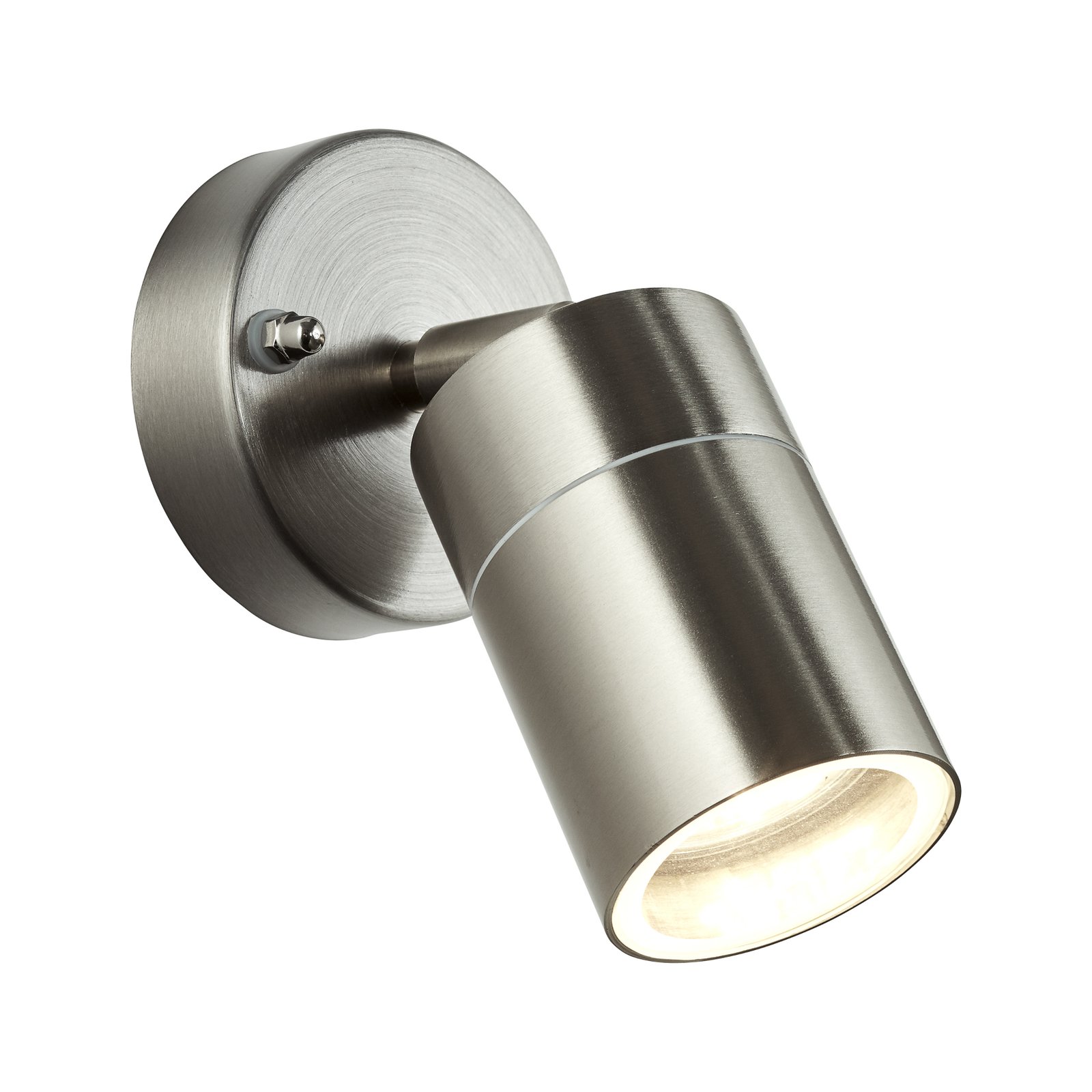 Outdoor wall lamp Jandy down swivelling stainless steel coloured, metal