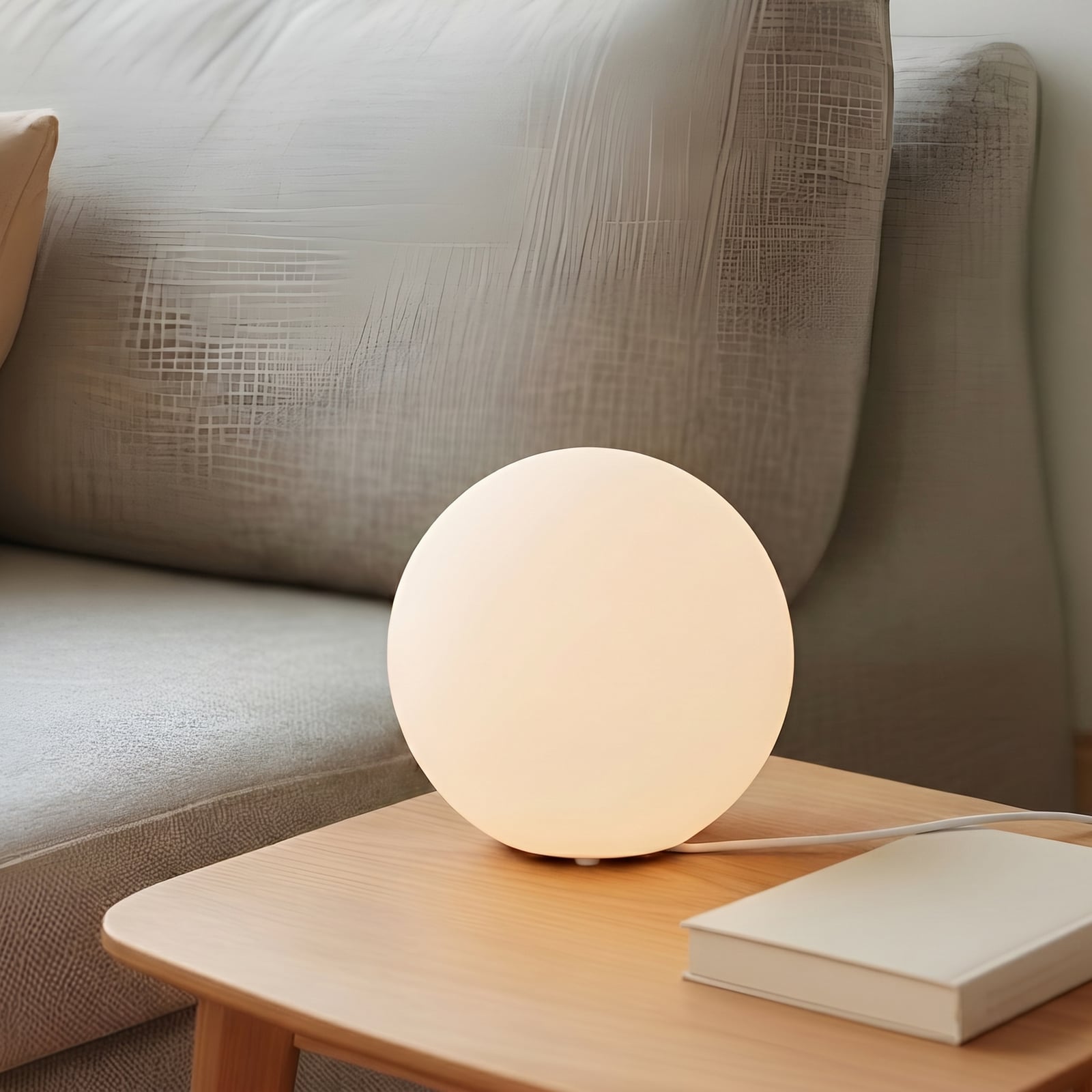 Lindby lampada da tavolo Marike, bianco, vetro, globo, Ø 25 cm, E27 Lindby lampada da tavolo Marike, bianco, vetro, globo, Ø 25 cm, E27