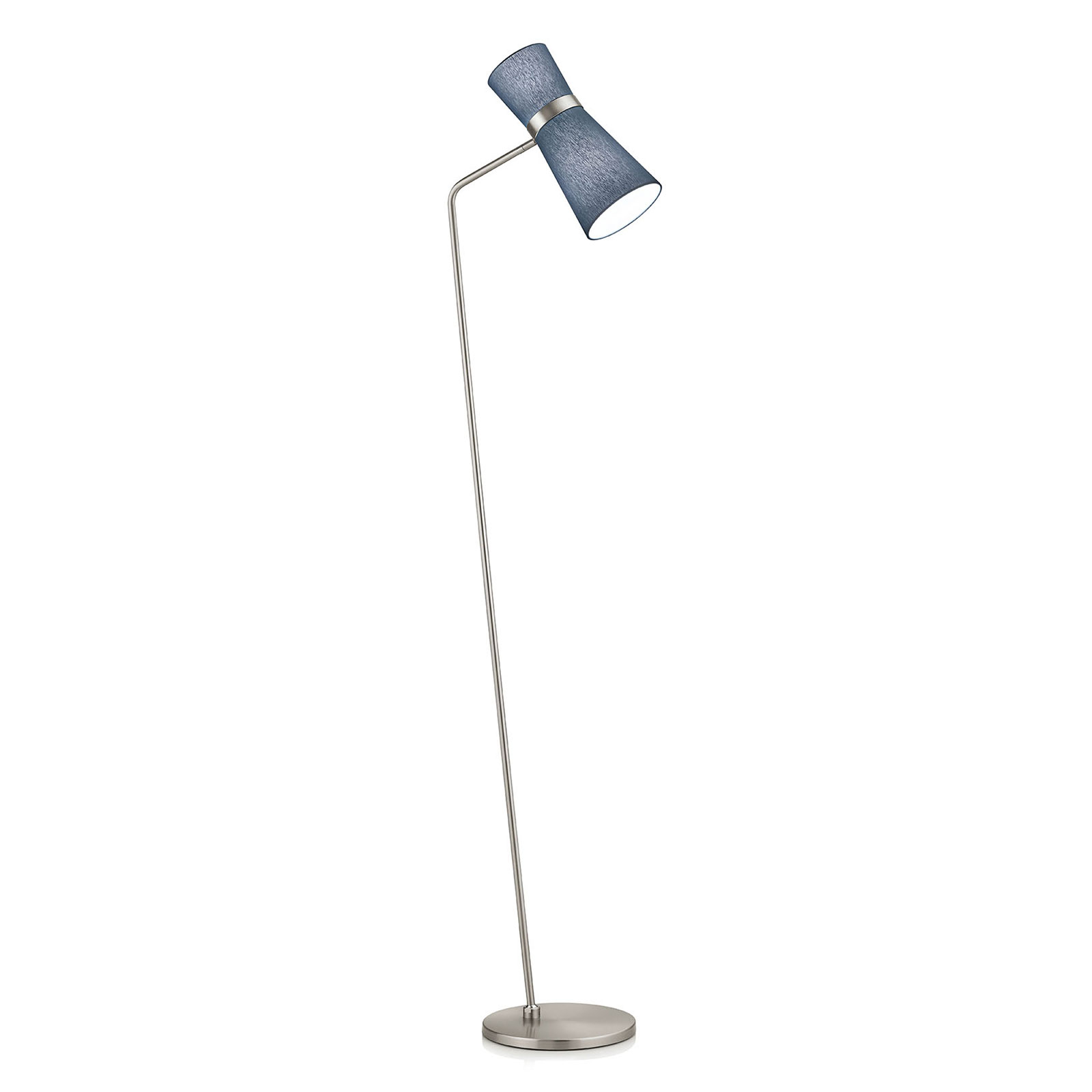 Yuna-S floor lamp nickel, blue movable lampshade