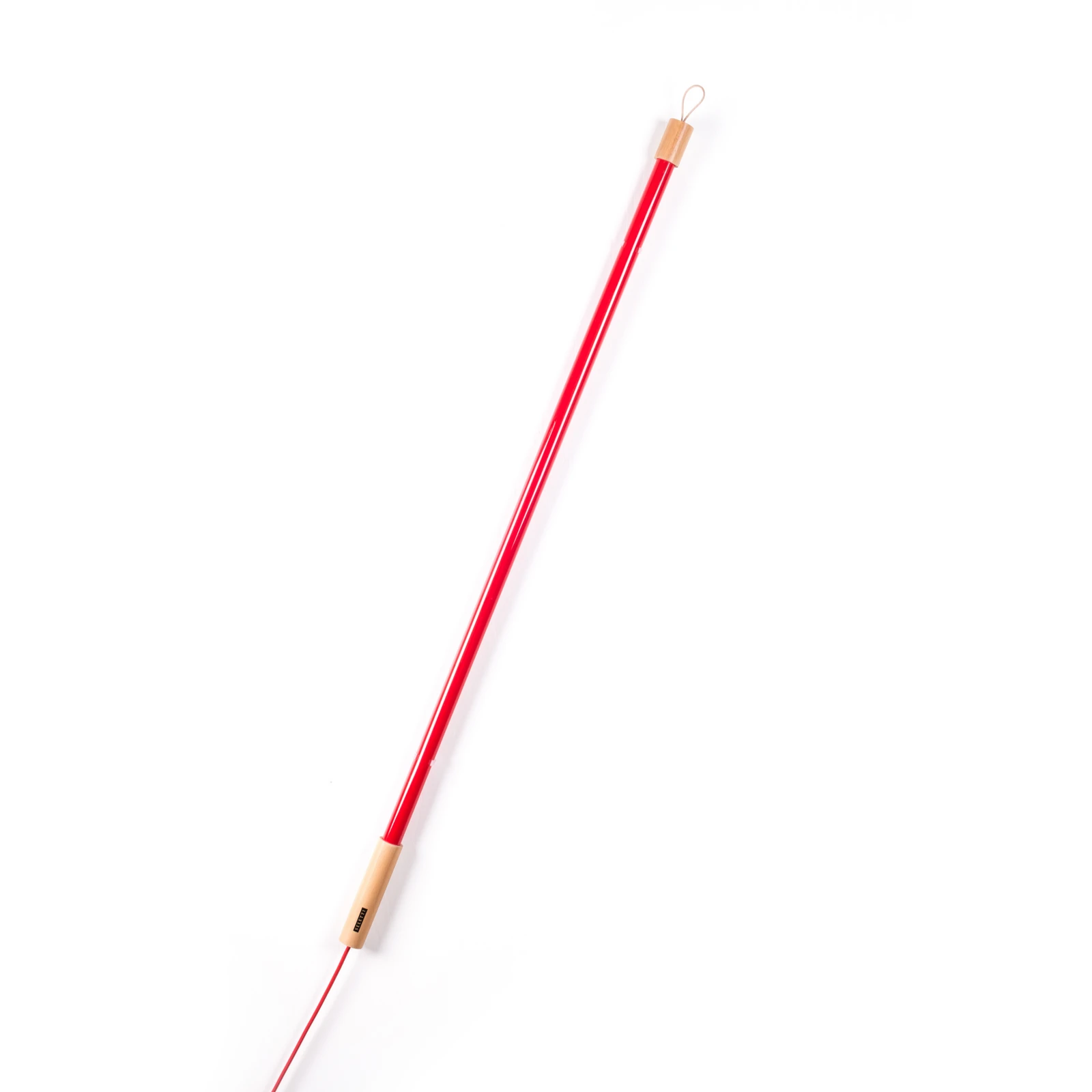 SELETTI Candeeiro LED Linea, vermelho, pormenores em madeira, universal