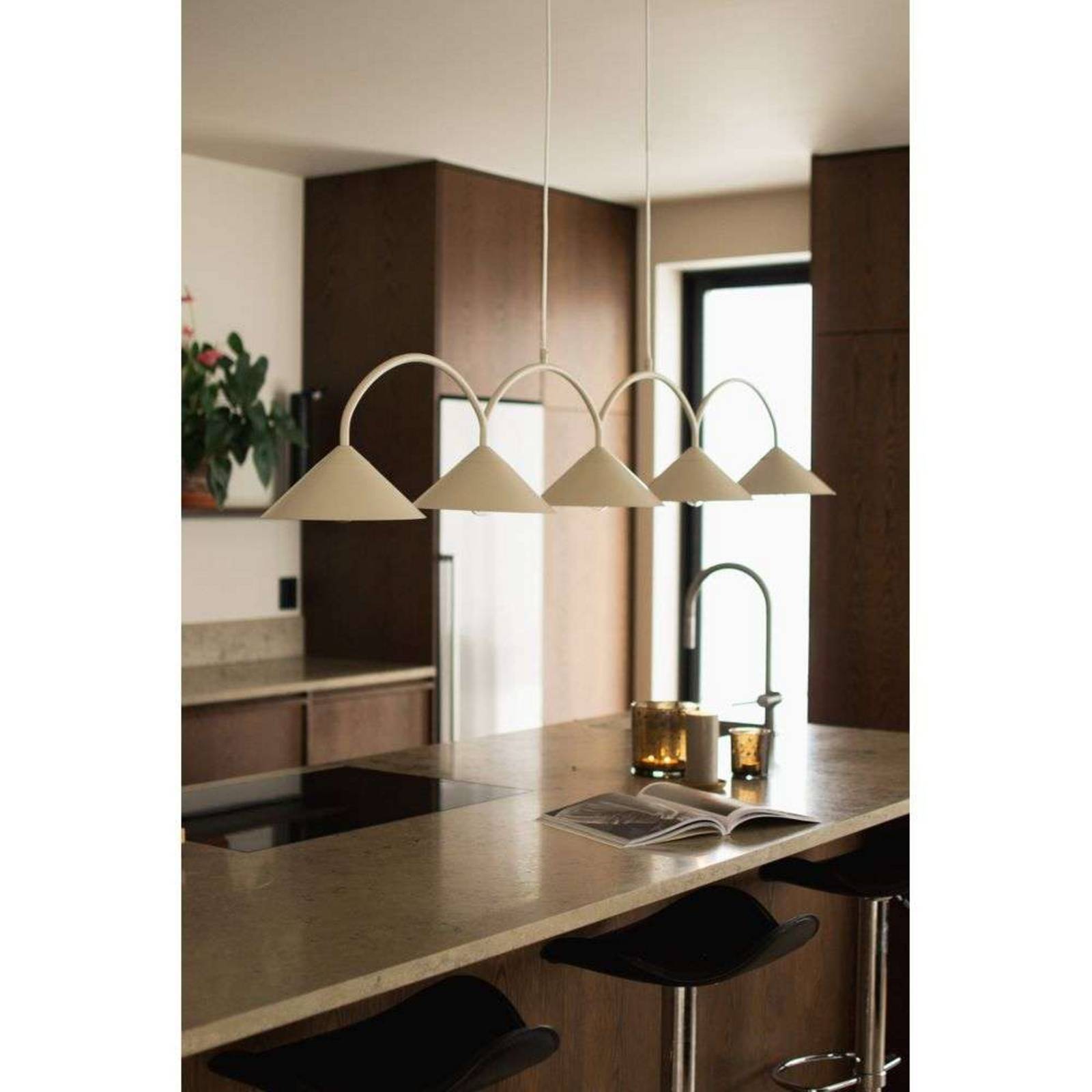  Globen Lighting Żyrandol Globen Lighting Curve 5, Beżowy, 5-punktowy, 165 Cm 