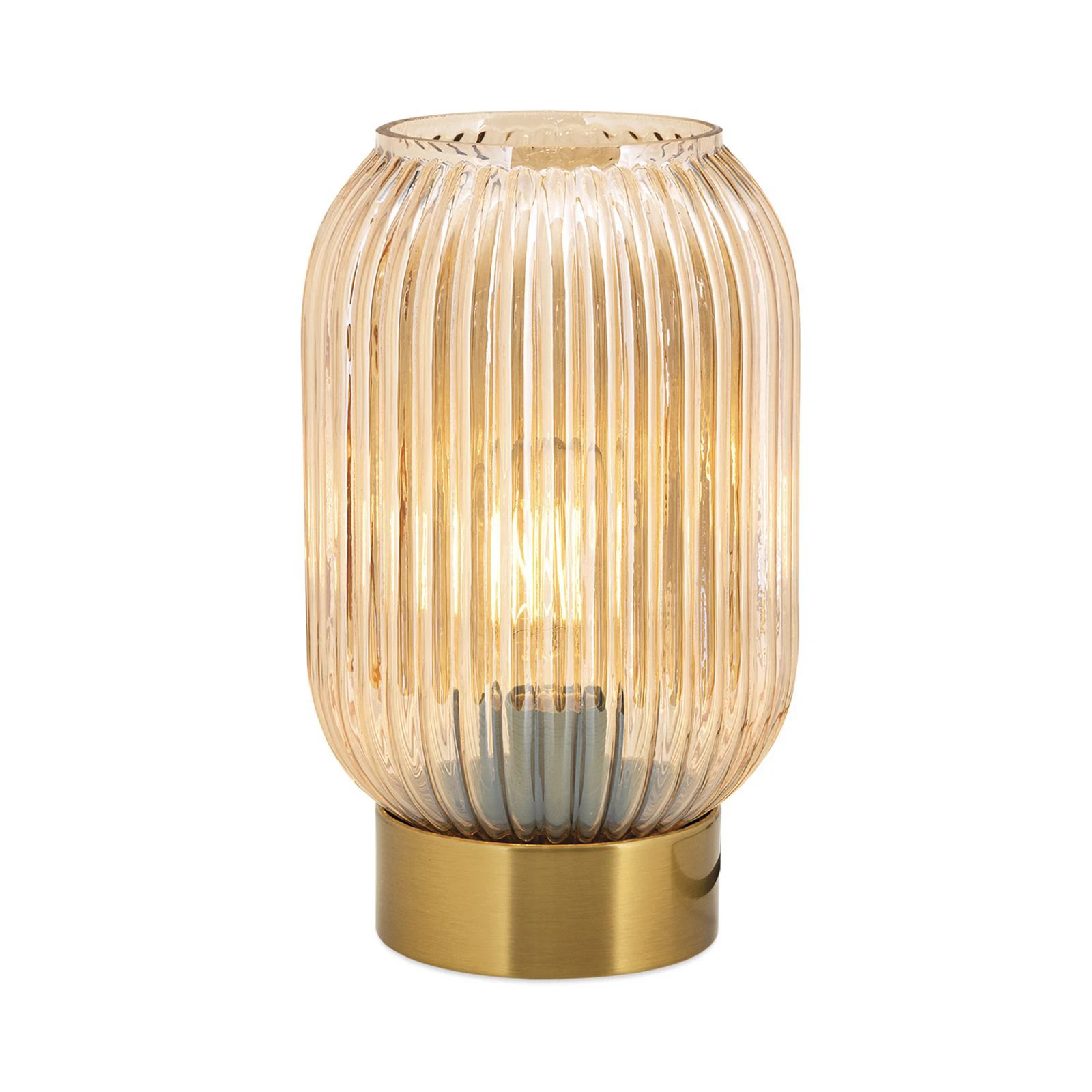 Tafellamp Carneval, amber, glas, hoogte 23,5 cm, E27