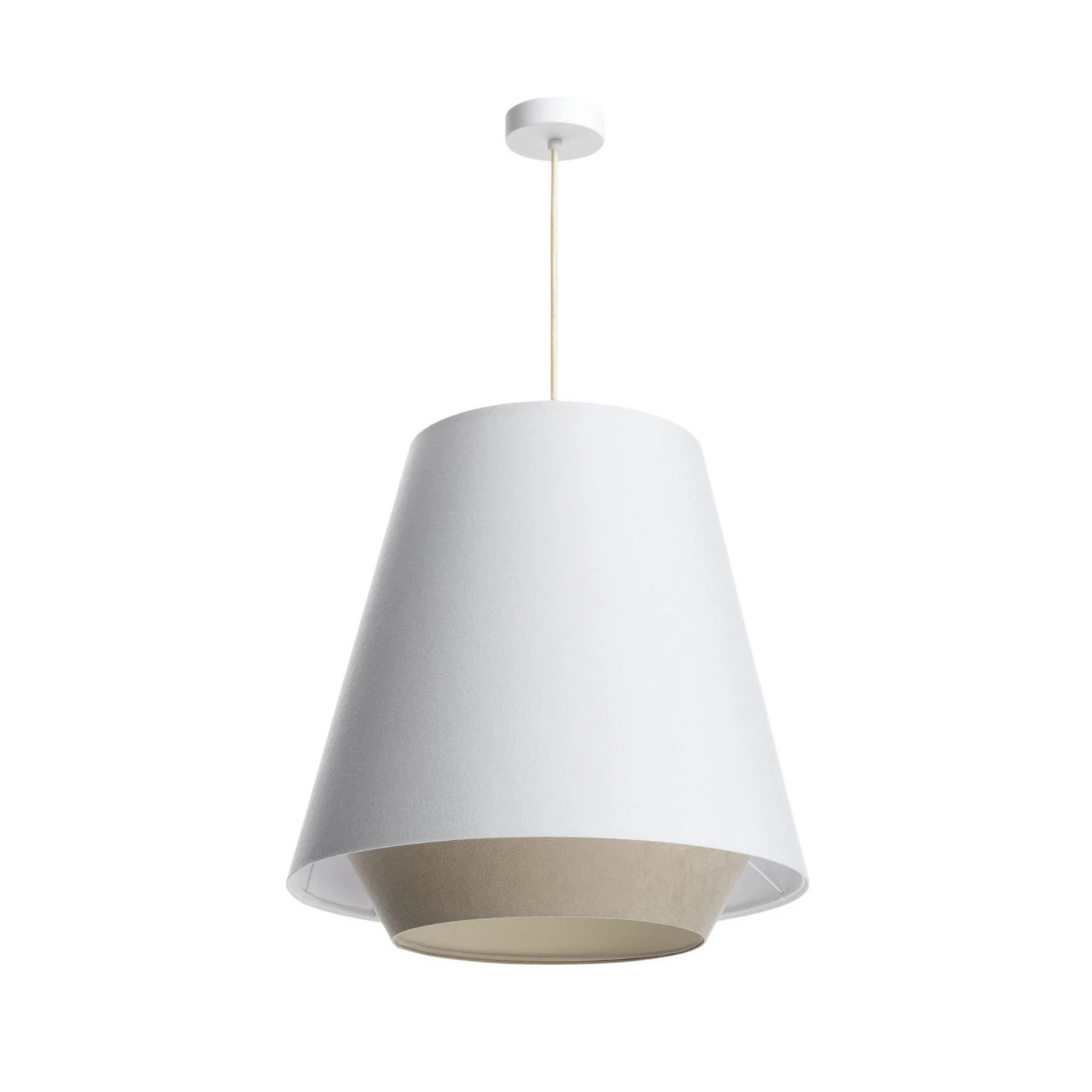 Suspension Sensei doblo, blanc/beige, Ø 50 cm, textile