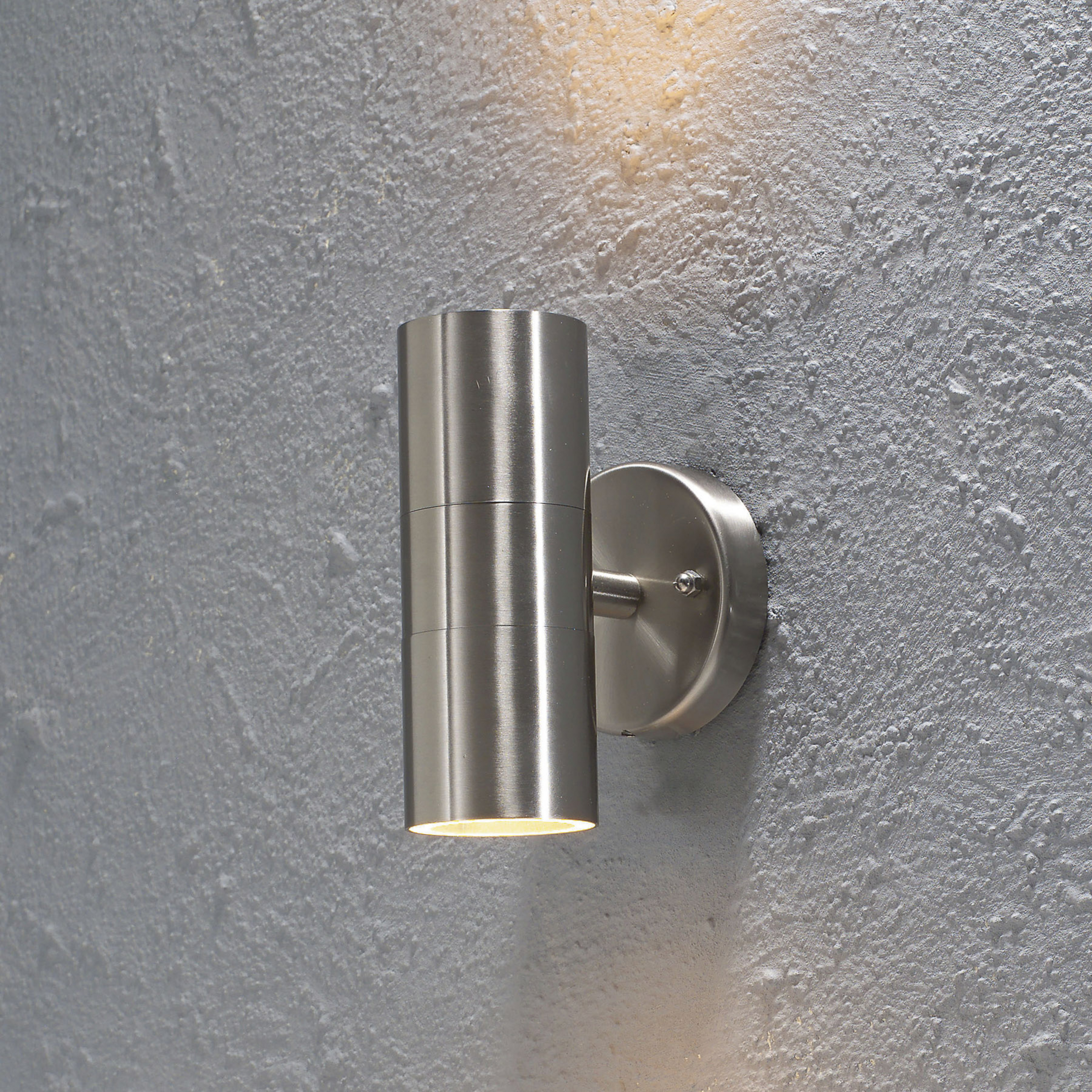 Utendørs vegglampe Modena, stål, 2 lyskilder