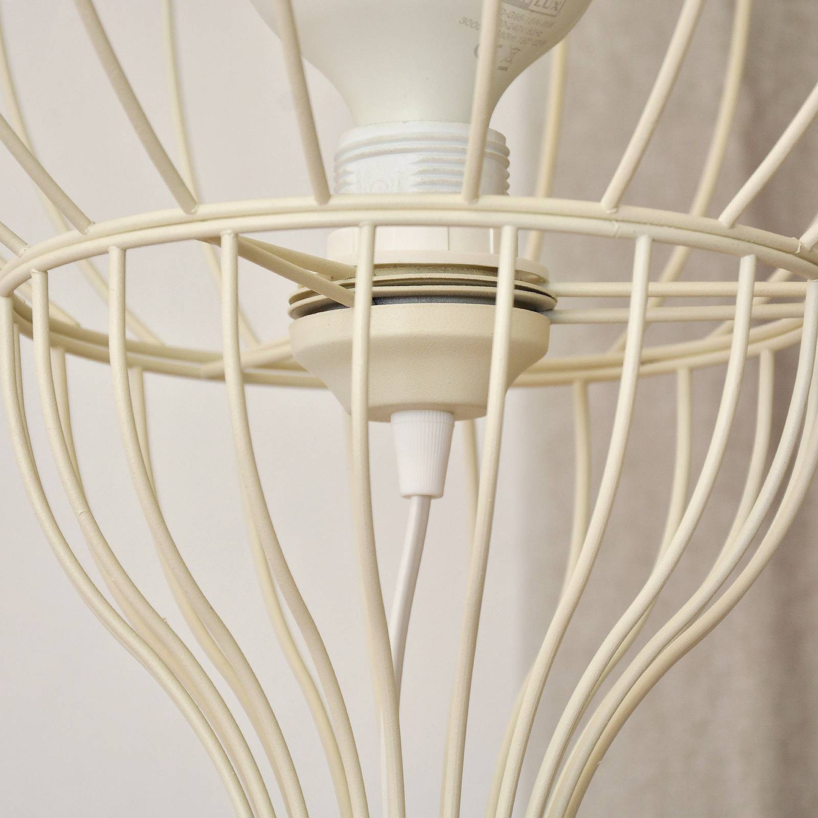 Lampa stojąca Mercure, piaskowy, metal/plastik, wysokość 93 cm