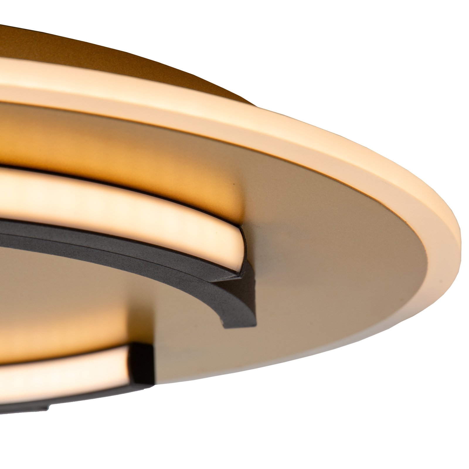 LED ceiling light Andreas, round, Ø 40 cm, gold matt