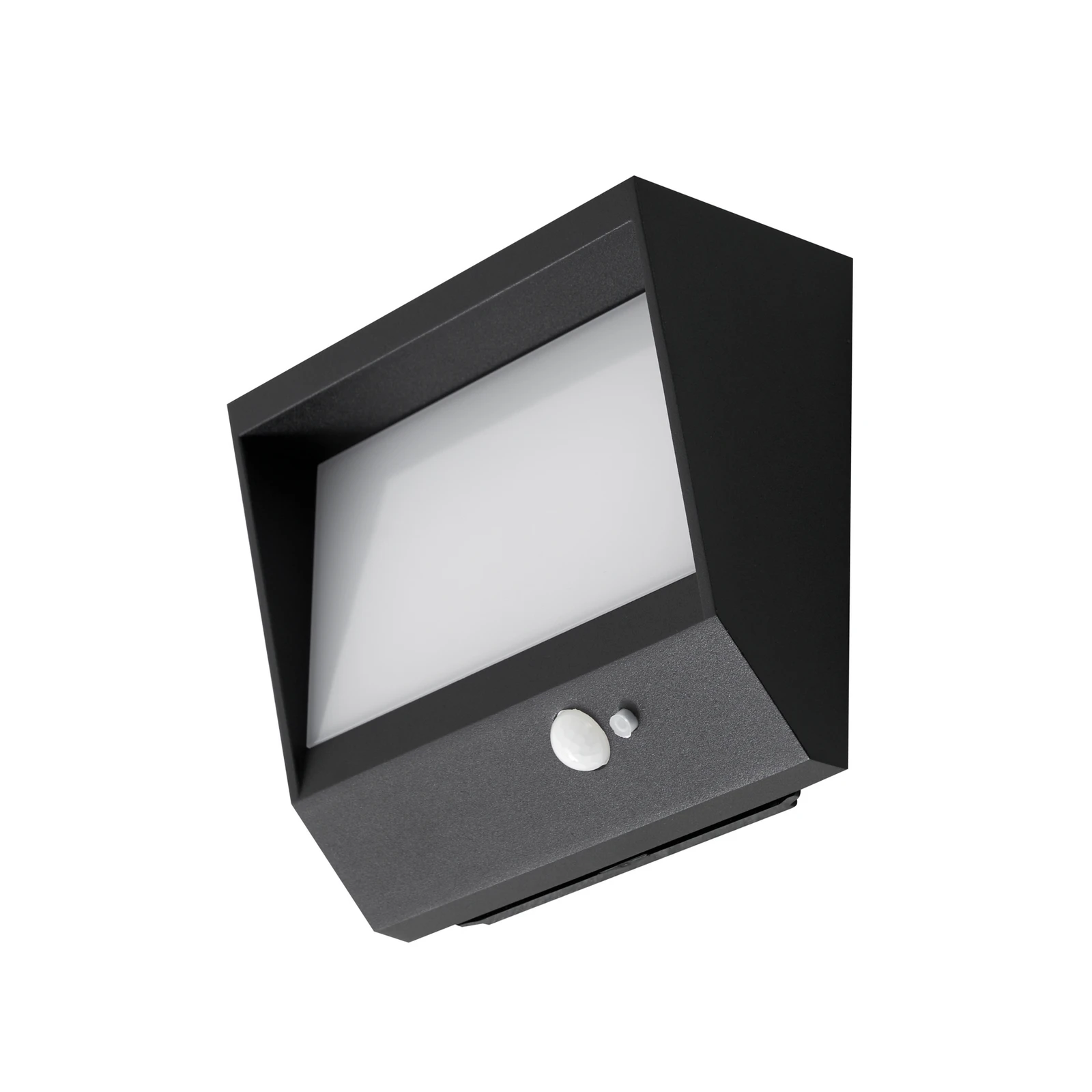 Lucande LED ηλιακό φωτιστικό τοίχου Dava, ύψος 14 cm, αλουμίνιο, αισθητήρας