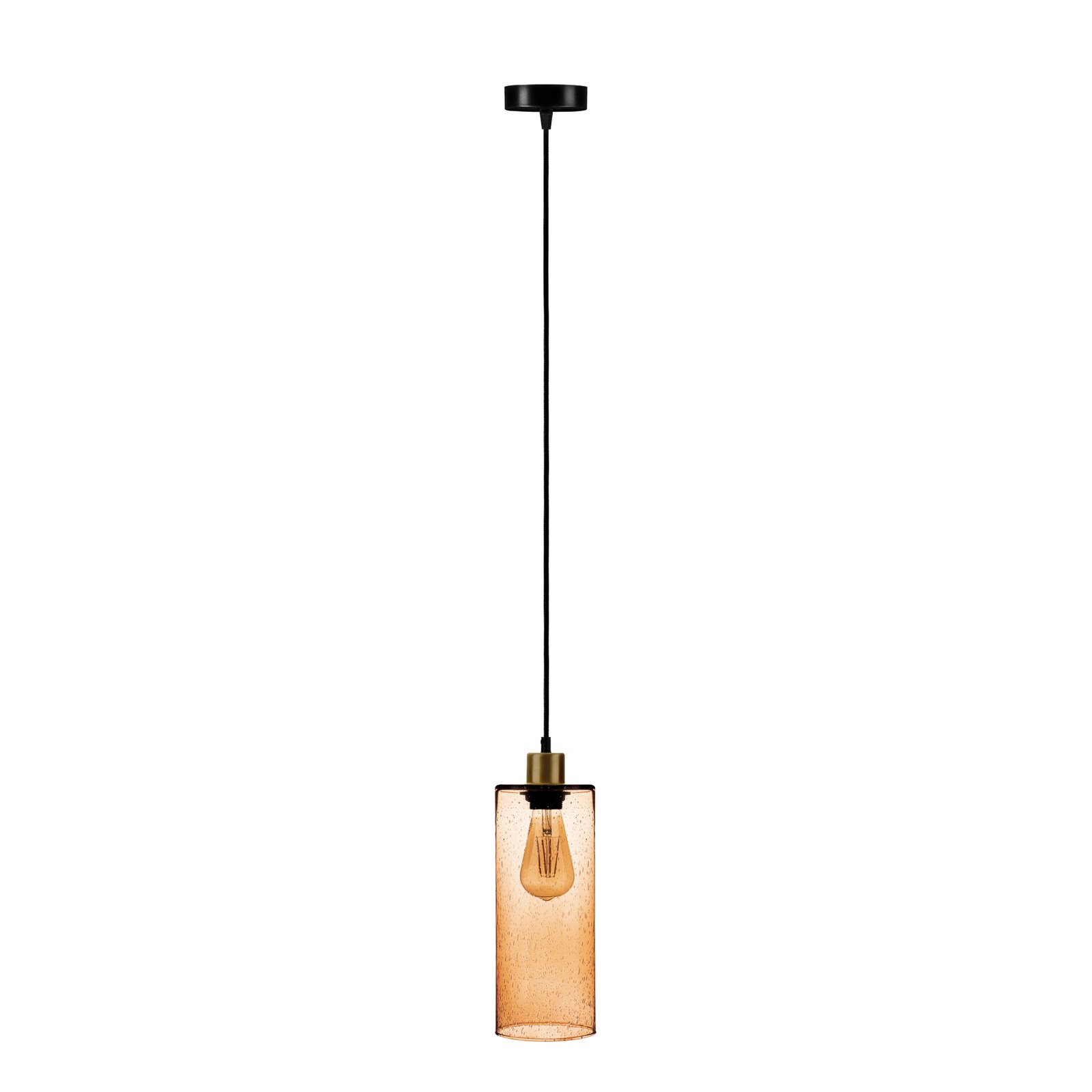 Soda hanging light glass cylinder light brown Ø 12cm