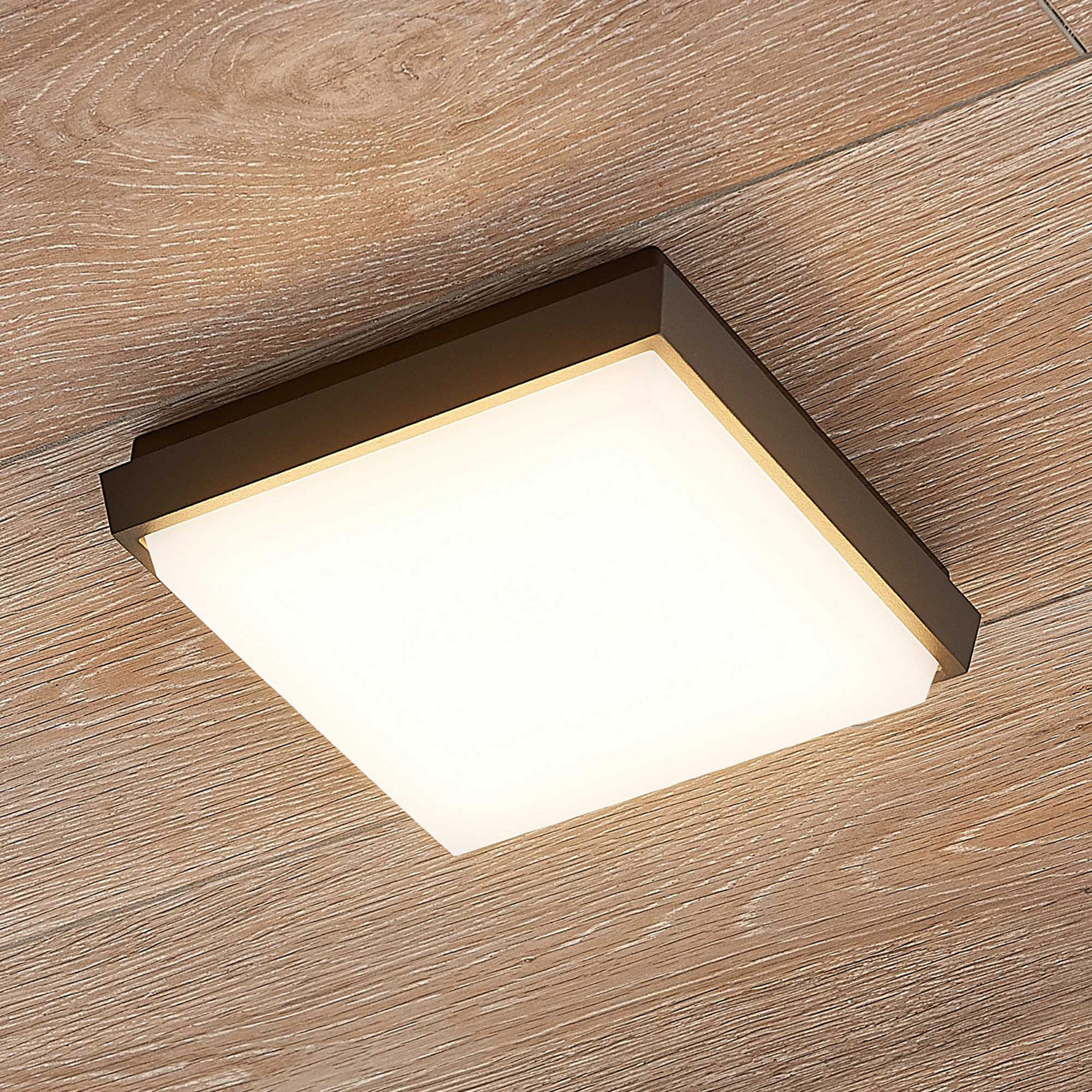 Lucande Amra plafonnier LED angulaire 17,5 cm