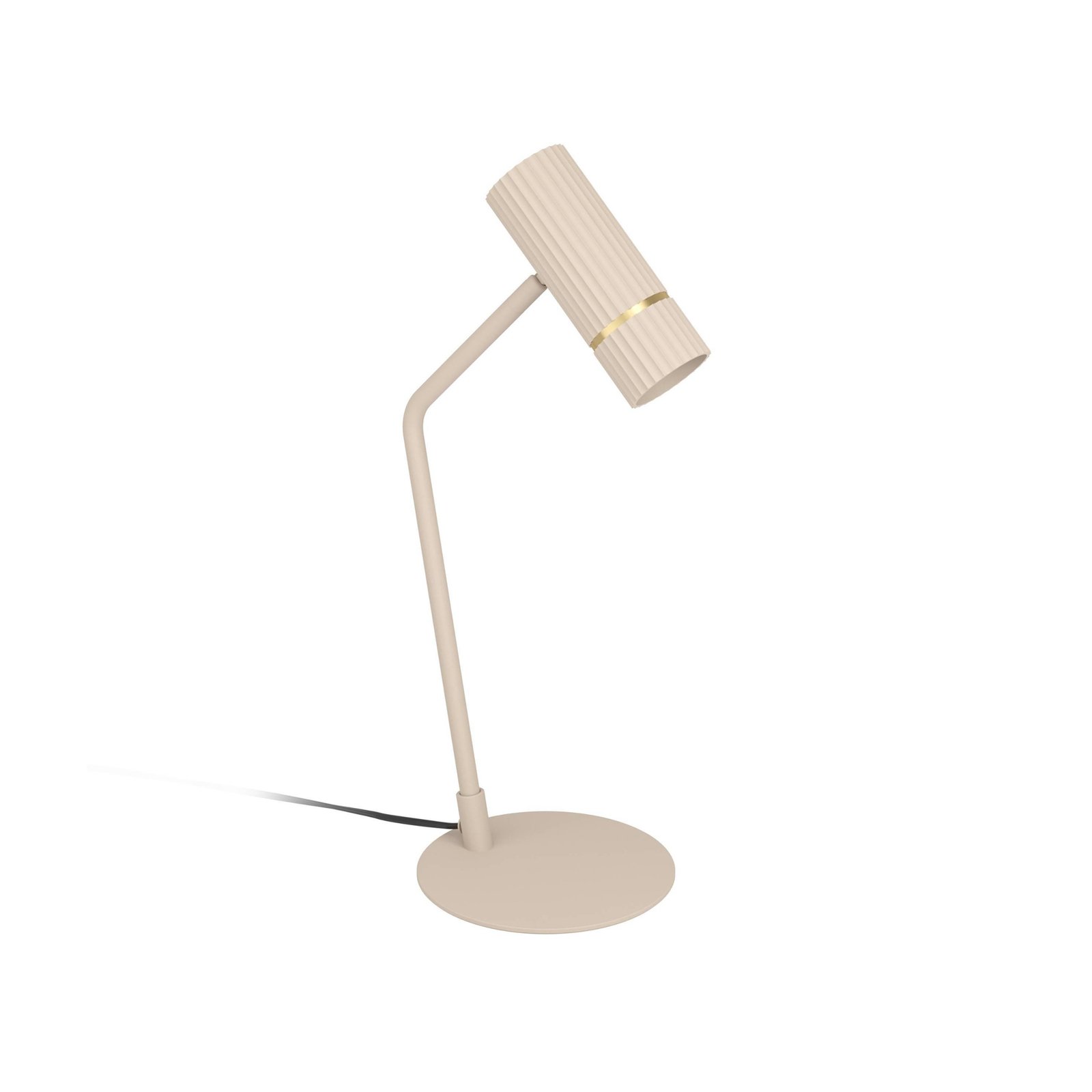 LED-pöytävalaisin Caminia, korkeus 48,5 cm, hiekanvärinen, teräs