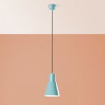 Konikkem pendant light, turquoise, metal, Ø 14 cm, E27