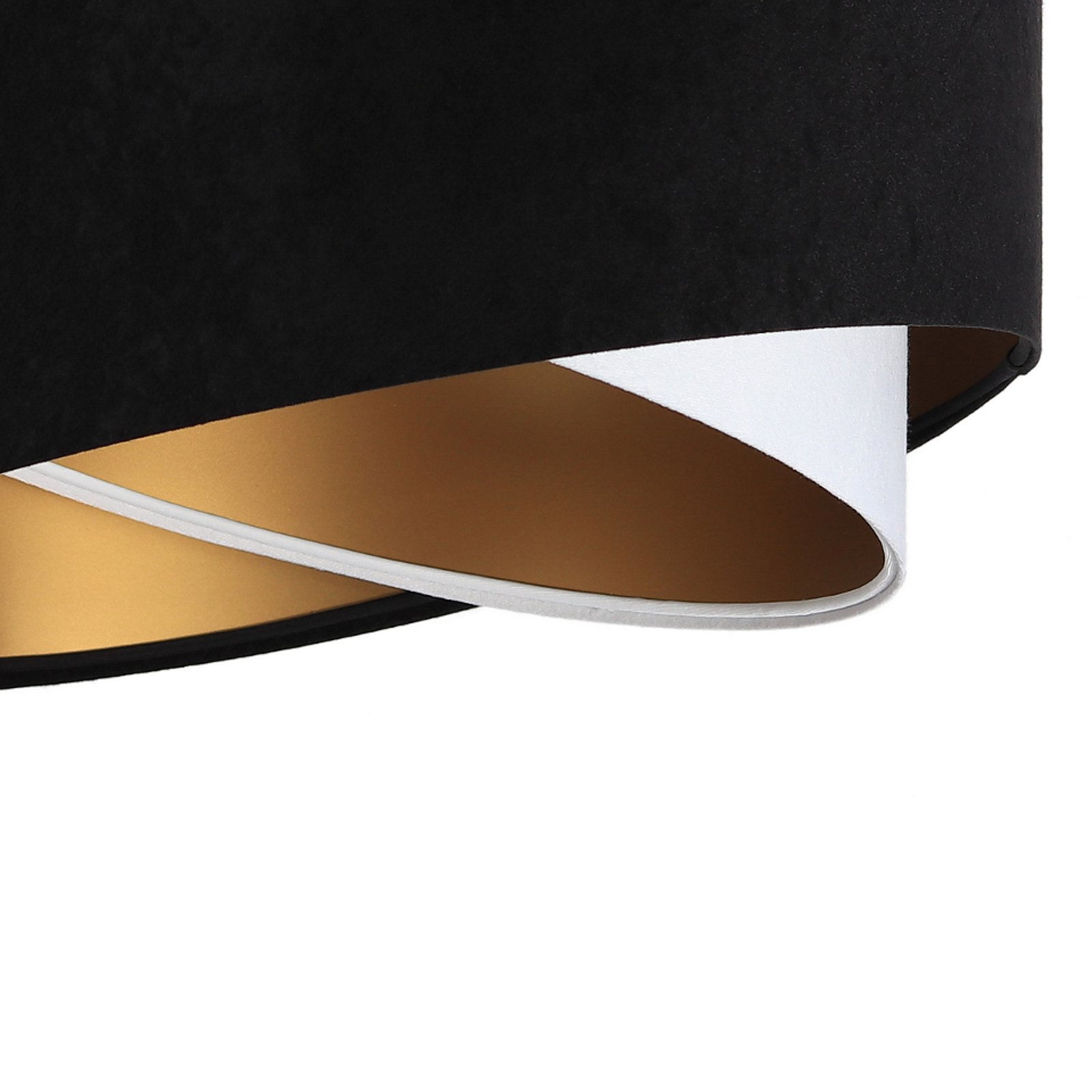Lámpara colgante Vivien, tricolor, negro/blanco/oro