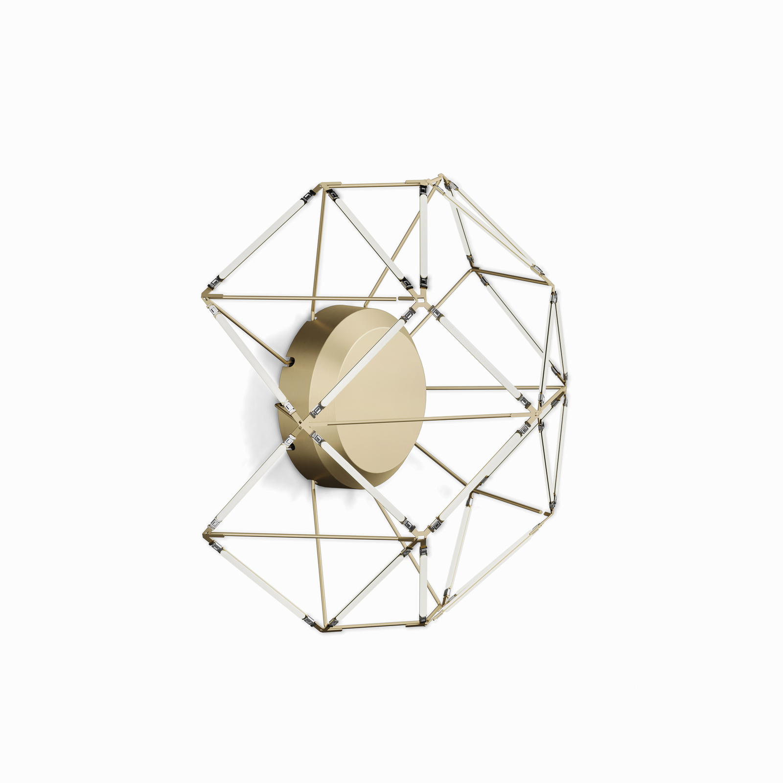 Euclide LED wall light, gold-coloured, metal, 37.5 cm wide