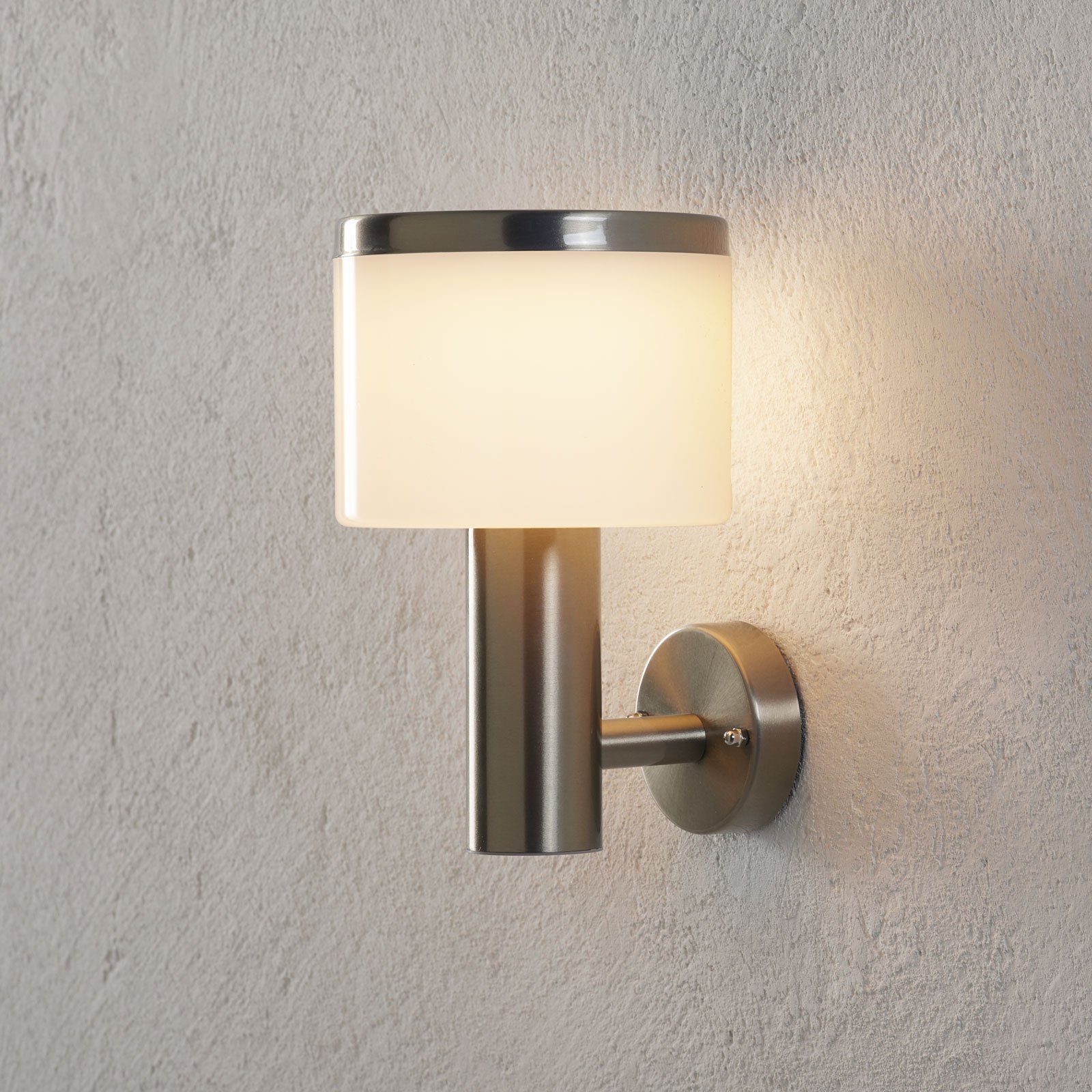 Cathleen LED outdoor wall lamp, stainless steel, Lampenwelt.com, stainless steel, polycarbonate, 8 W, energy efficiency: A+, W: 15 cm, H: 23.5 cm