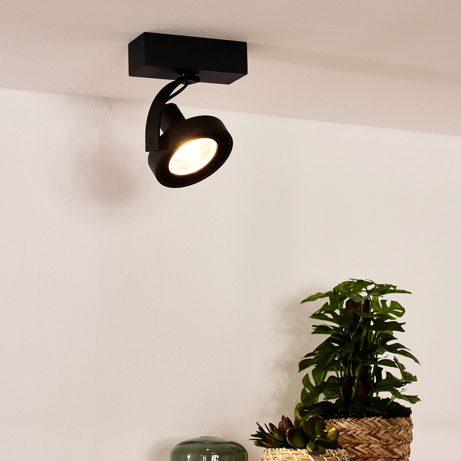 Reflektor sufitowy Dime LED, 1-punktowy, od Dime do Warm