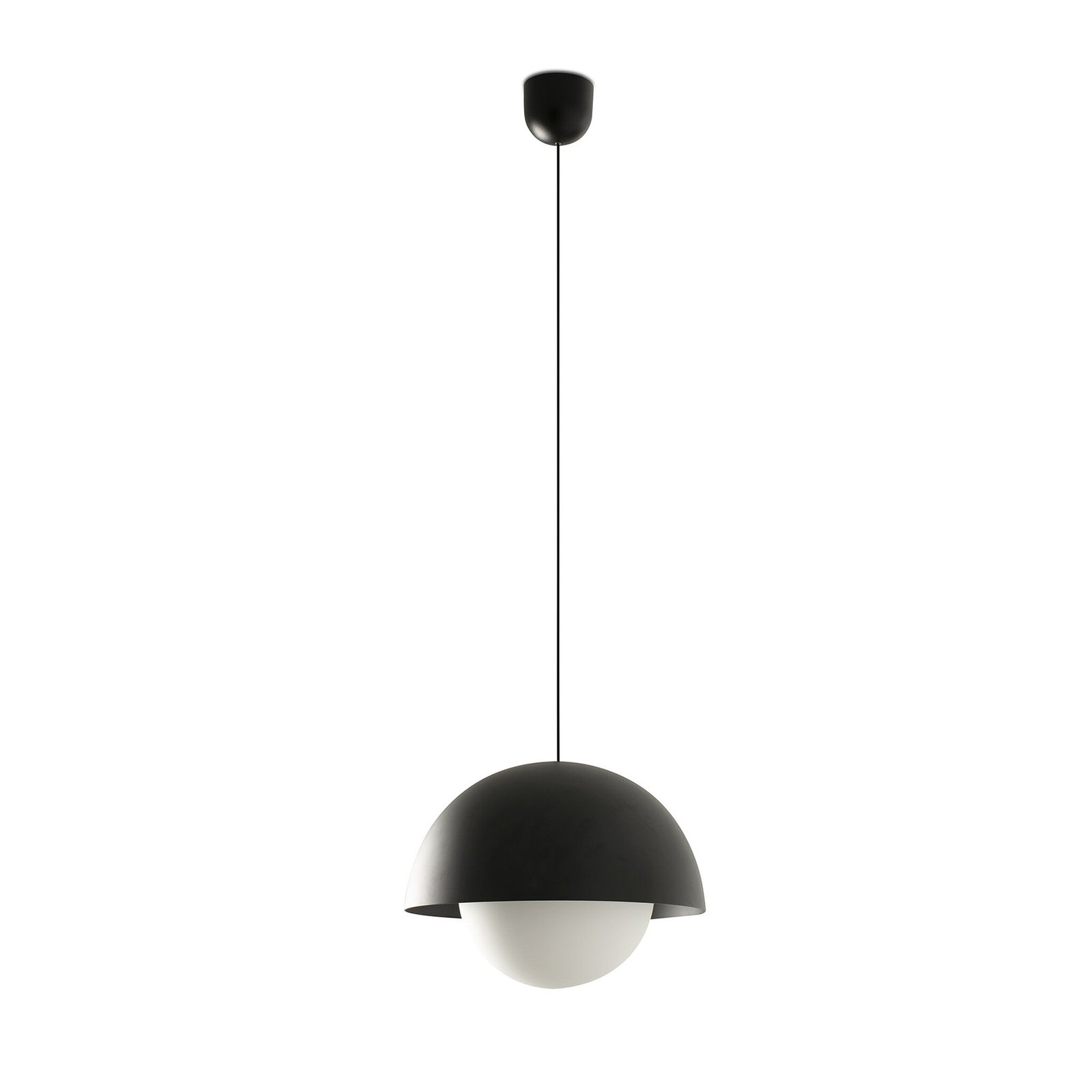 Suspension LED Marisol, noir, acier/verre, Ø 30 cm