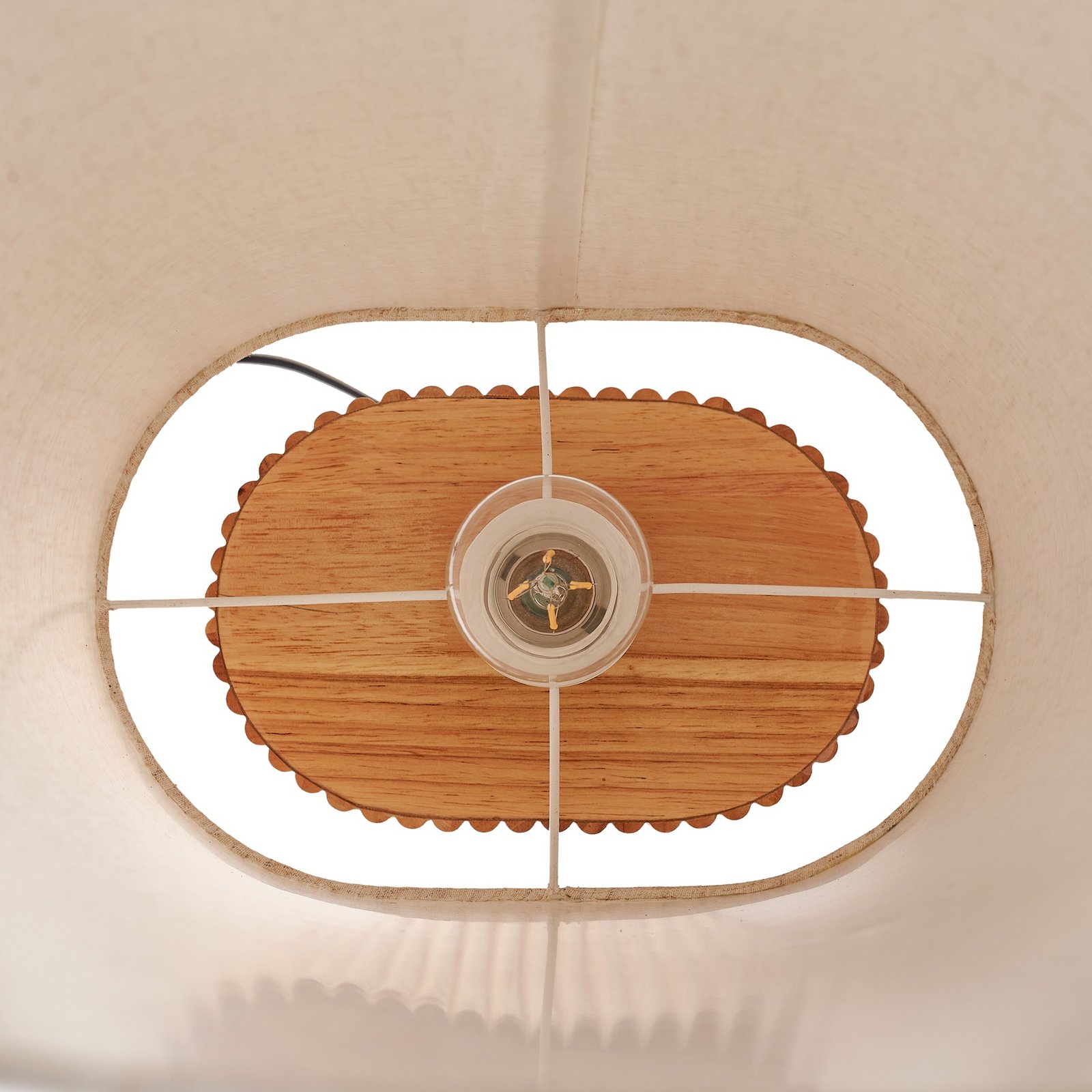 Lindby lampa stojąca Kimiko, wysokość 100 cm, drewno, tkanina, E27