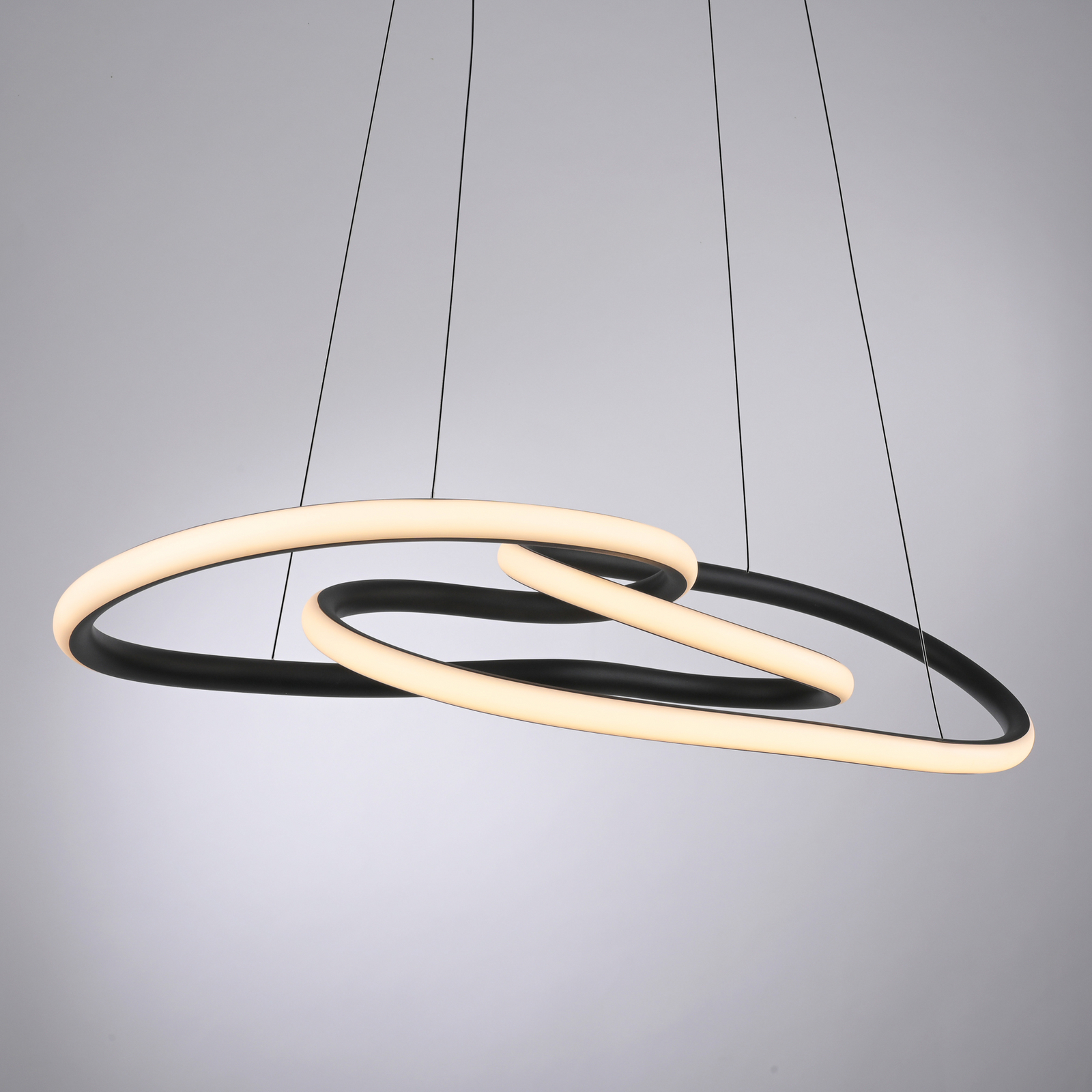 LED pakabinamas šviestuvas „TWIST“, juodos spalvos, ilgis 76 cm, metalinis LED pakabinamas šviestuvas „TWIST“, juodos spalvos, ilgis 76 cm, metalinis