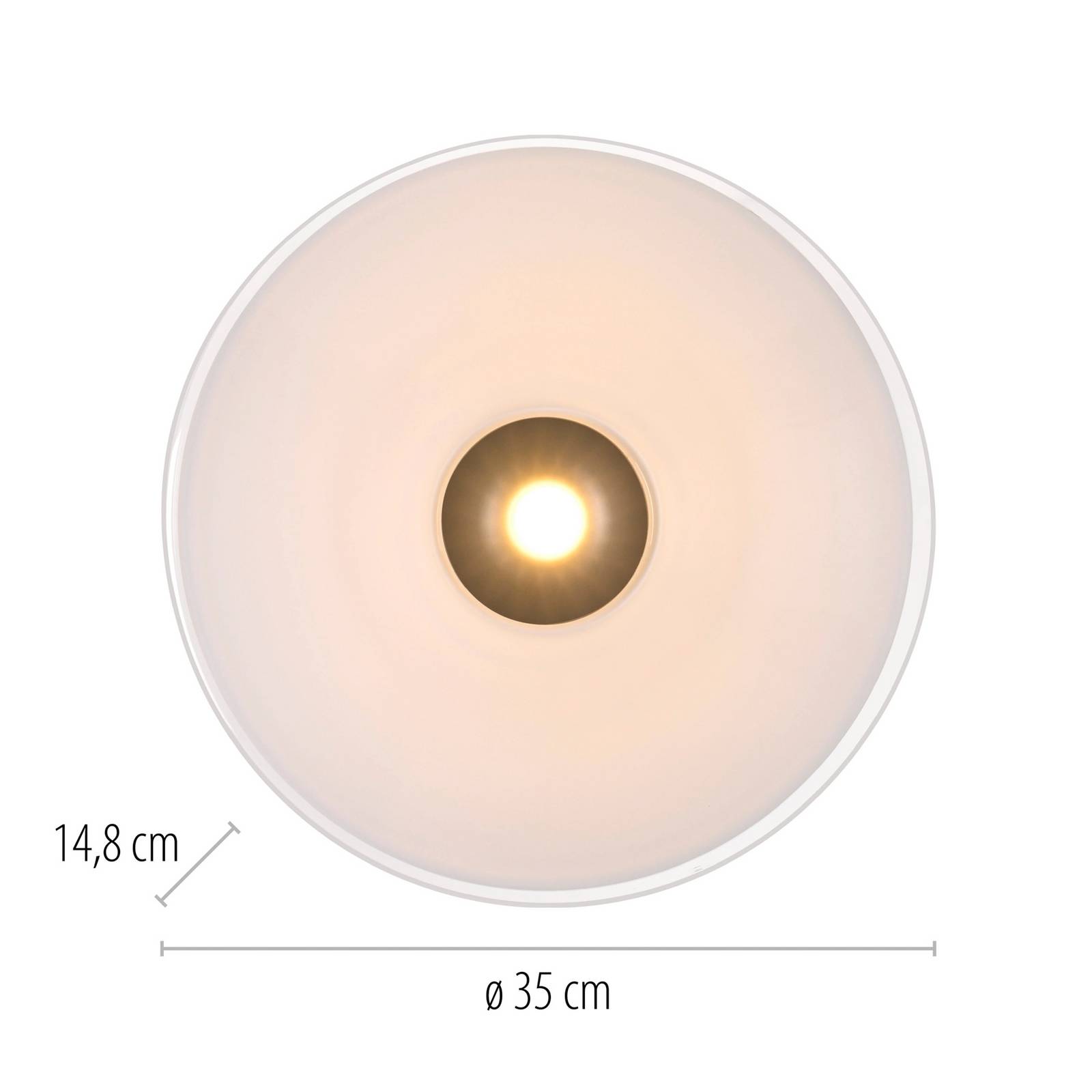 Paul Neuhaus lampa sufitowa LED Elipsa, biała/brązowa, Ø 35 cm