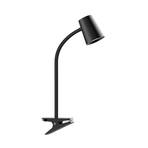 Lindby Ailina lampe à table LED, pied à pince, noir