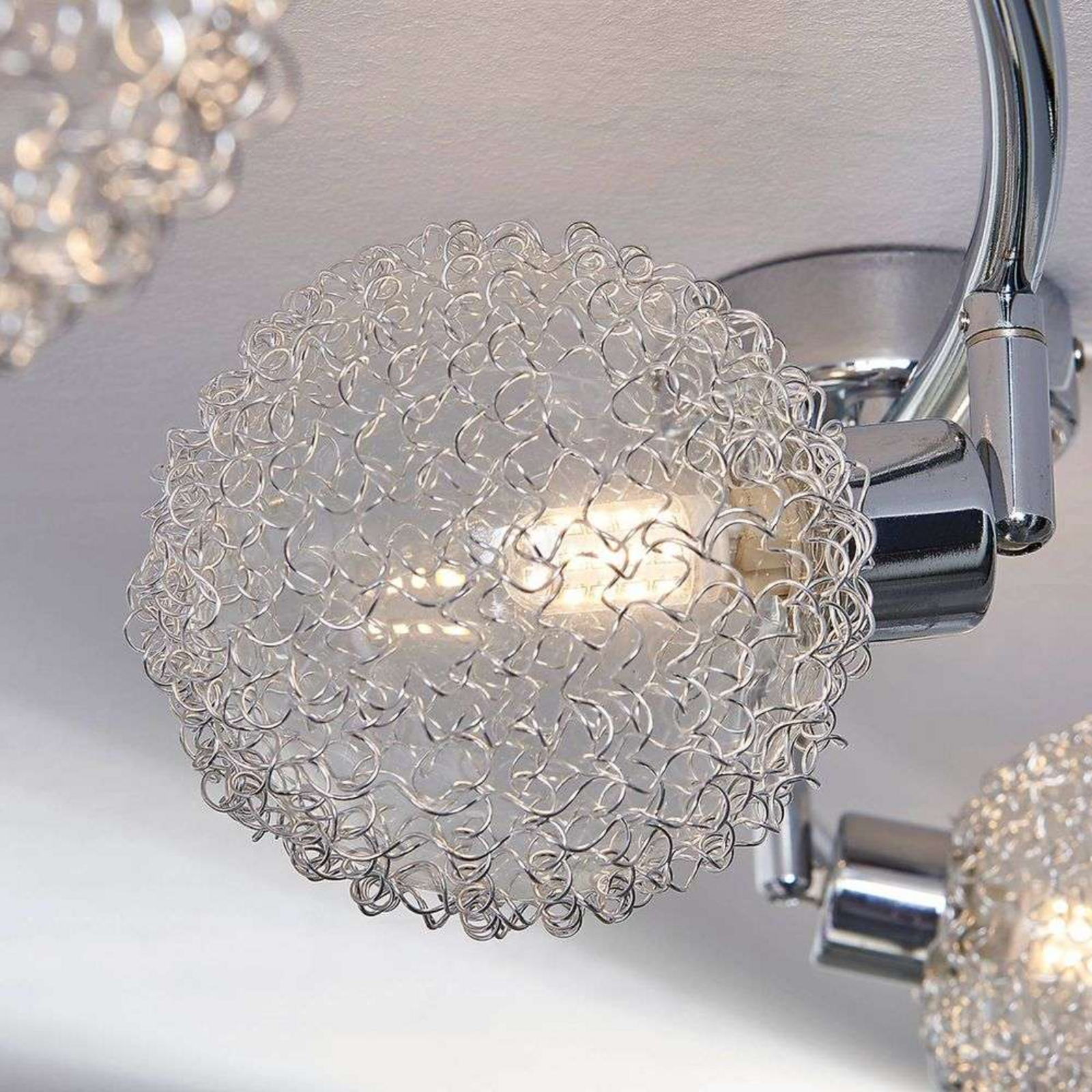 Ticino 4 Ceiling Lamp Silver/Chrome - Lindby