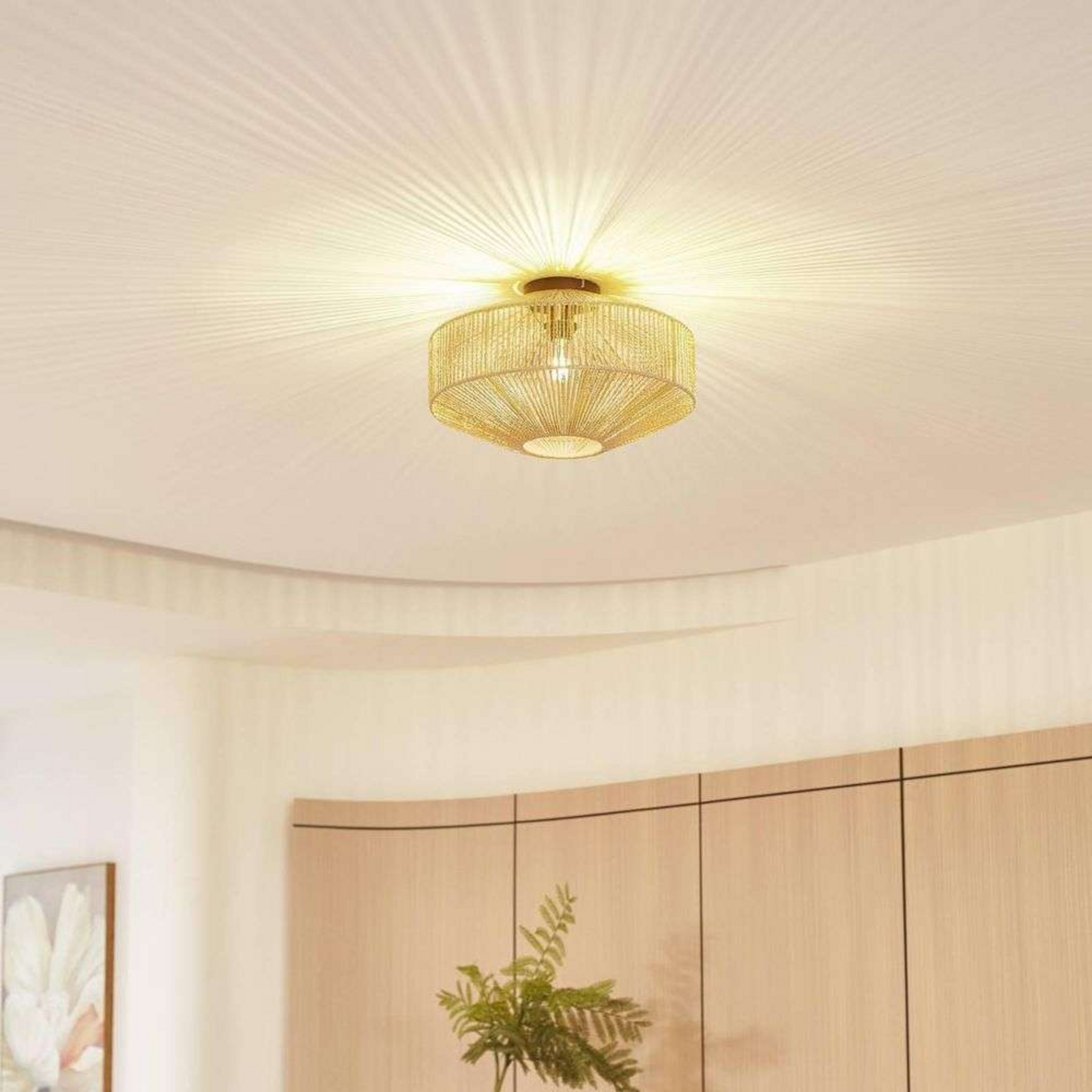 Sorino Ceiling Lamp Ø40 Wood - Lindby