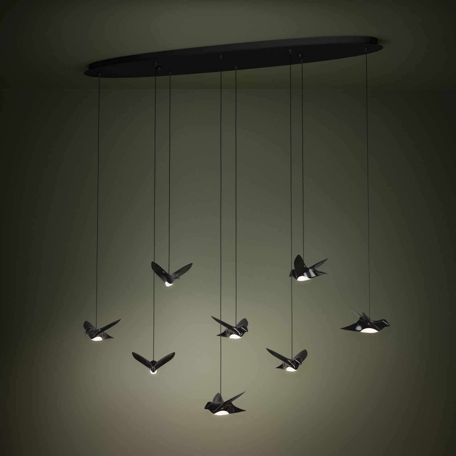 EGLO Stars Of Light LED pakabinama lempa Paratebueno juoda 8-fl.